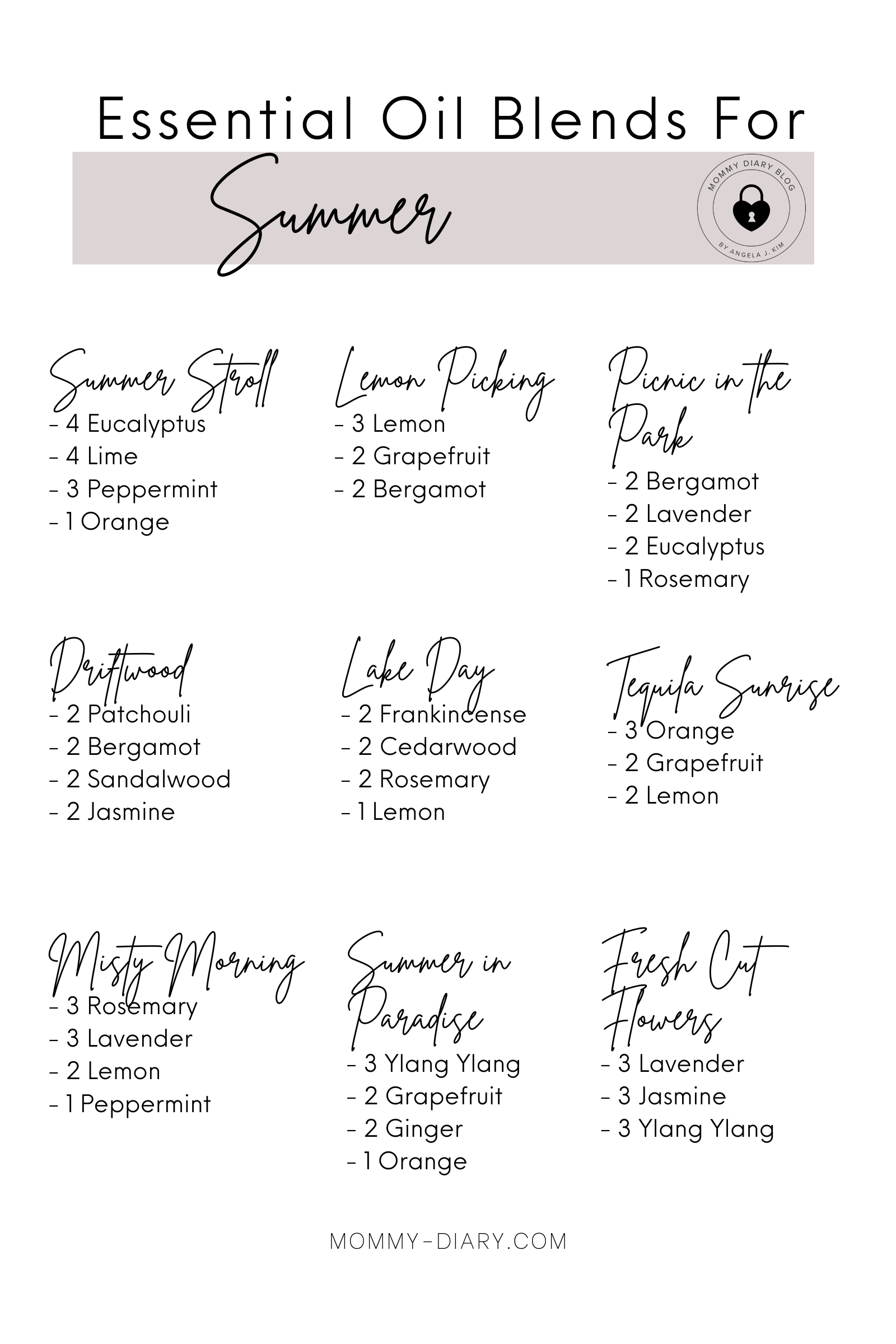 10 Summer Essential Oil Blends Mommy Diary 