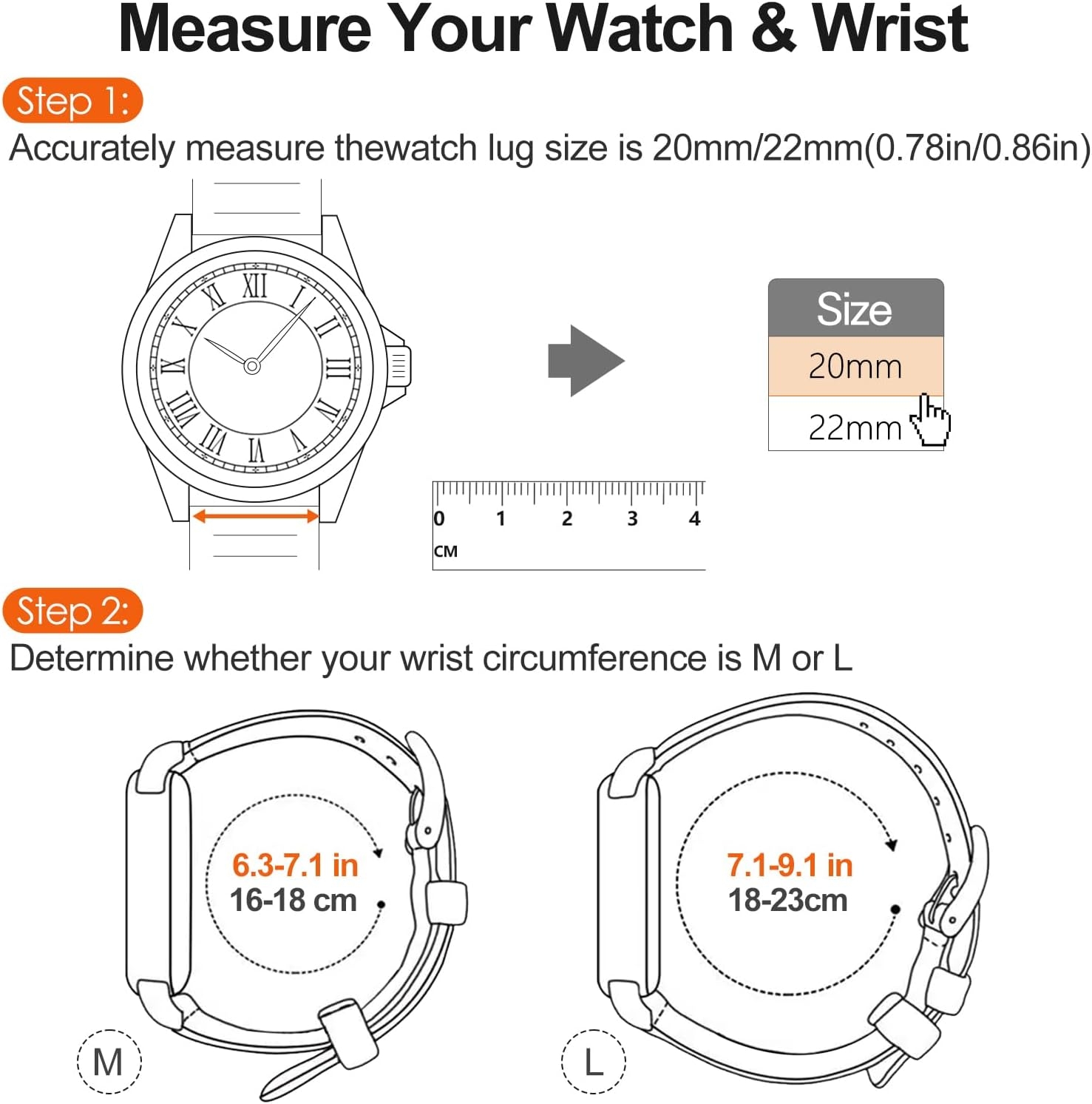 Printable Watch Band Size Chart