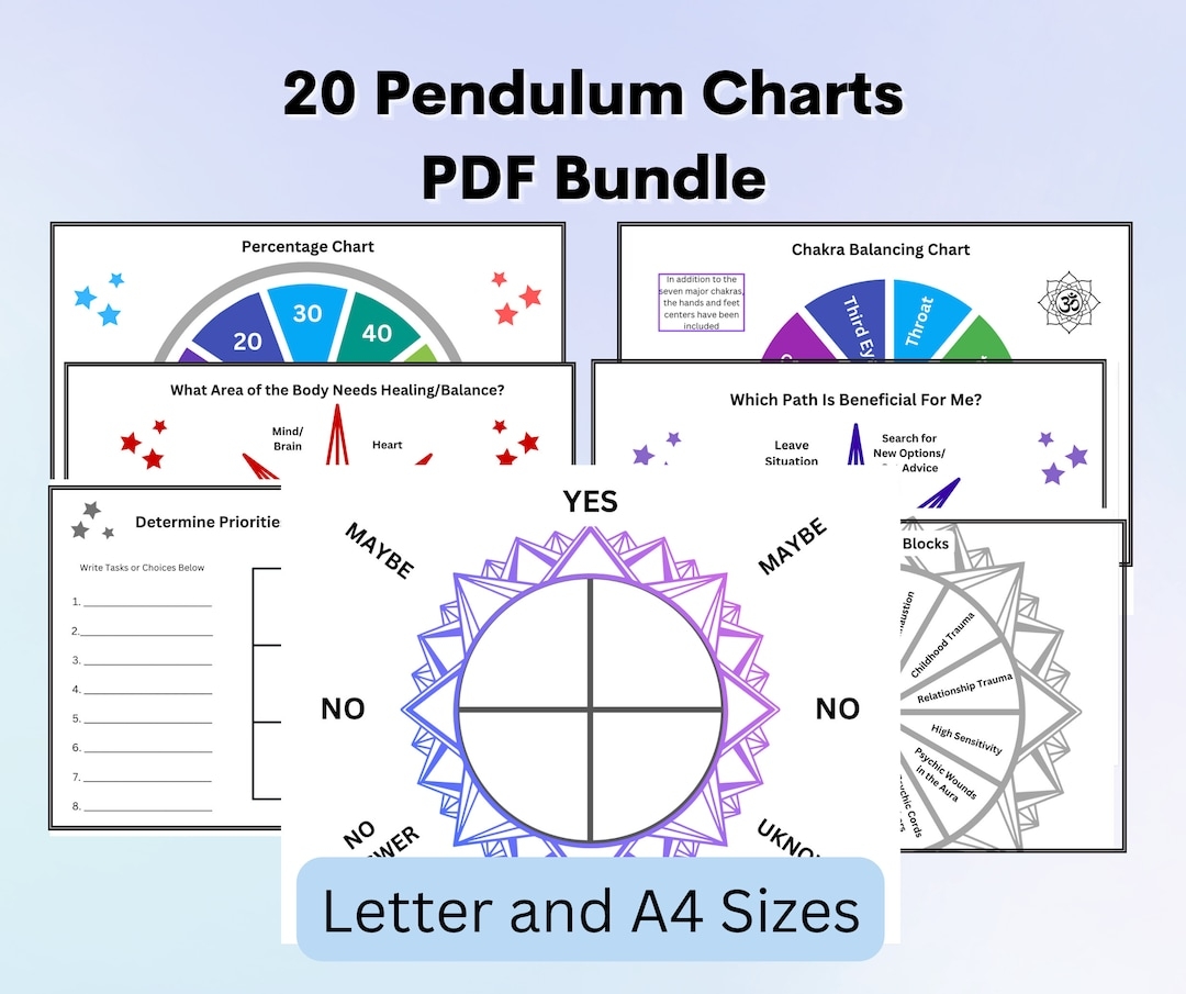20 Pendulum Charts PDF 20 Dowsing Charts Letter U0026 A4 Etsy
