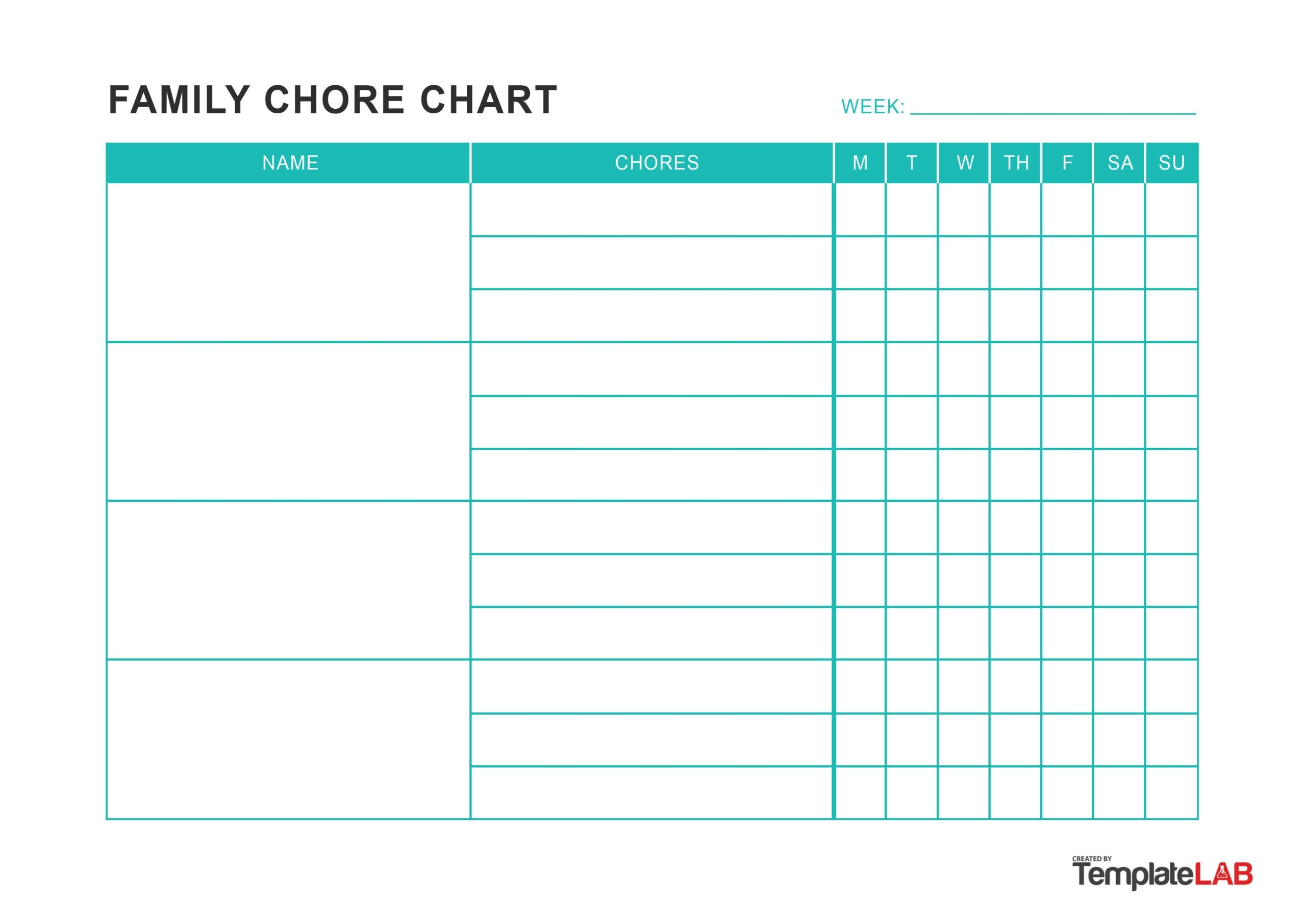 Printable Weekly Chore Chart