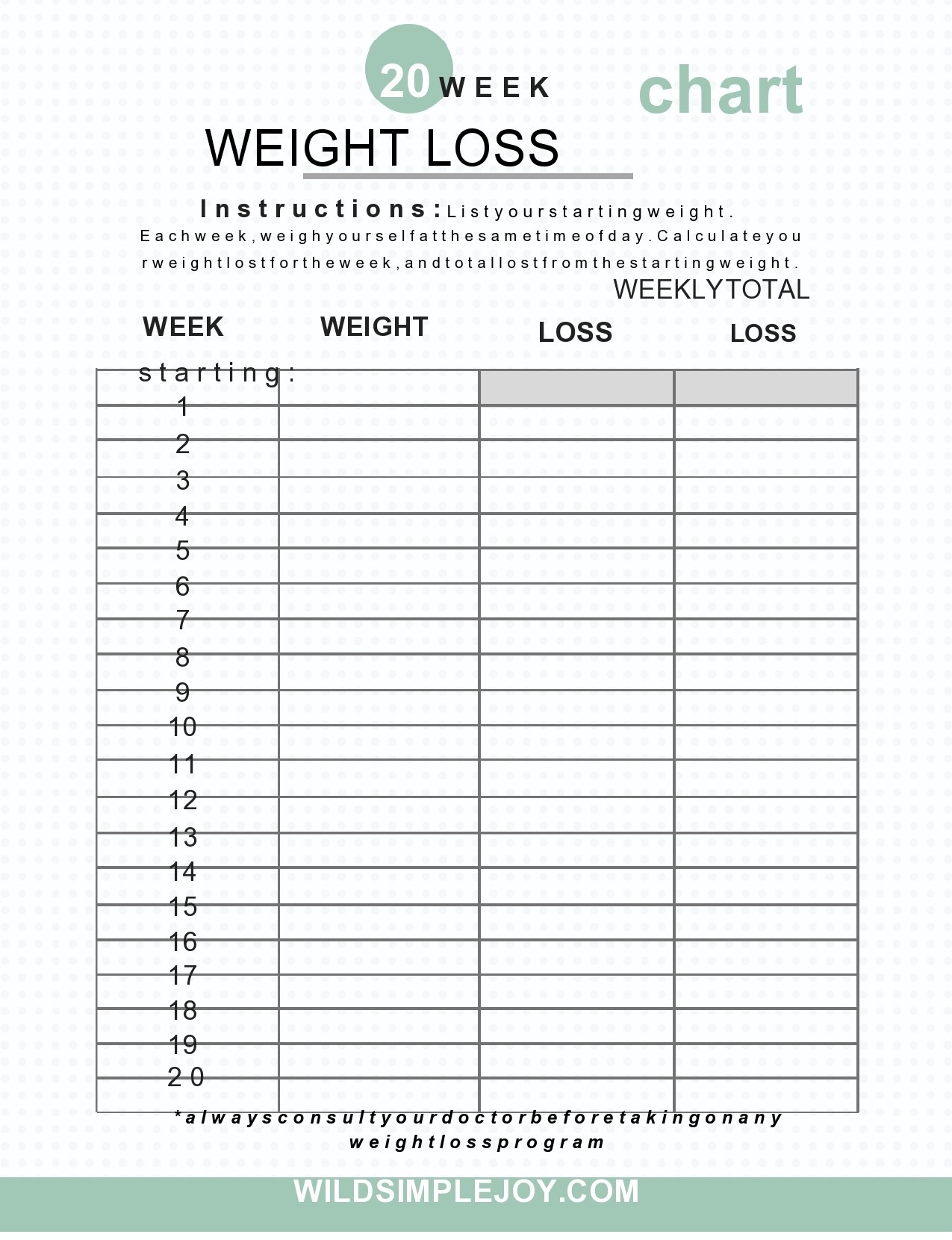 40 Blank Weight Loss Tracker Templates Monthly Weekly  40 Blank Weight Loss Tracker Templates Monthly Weekly