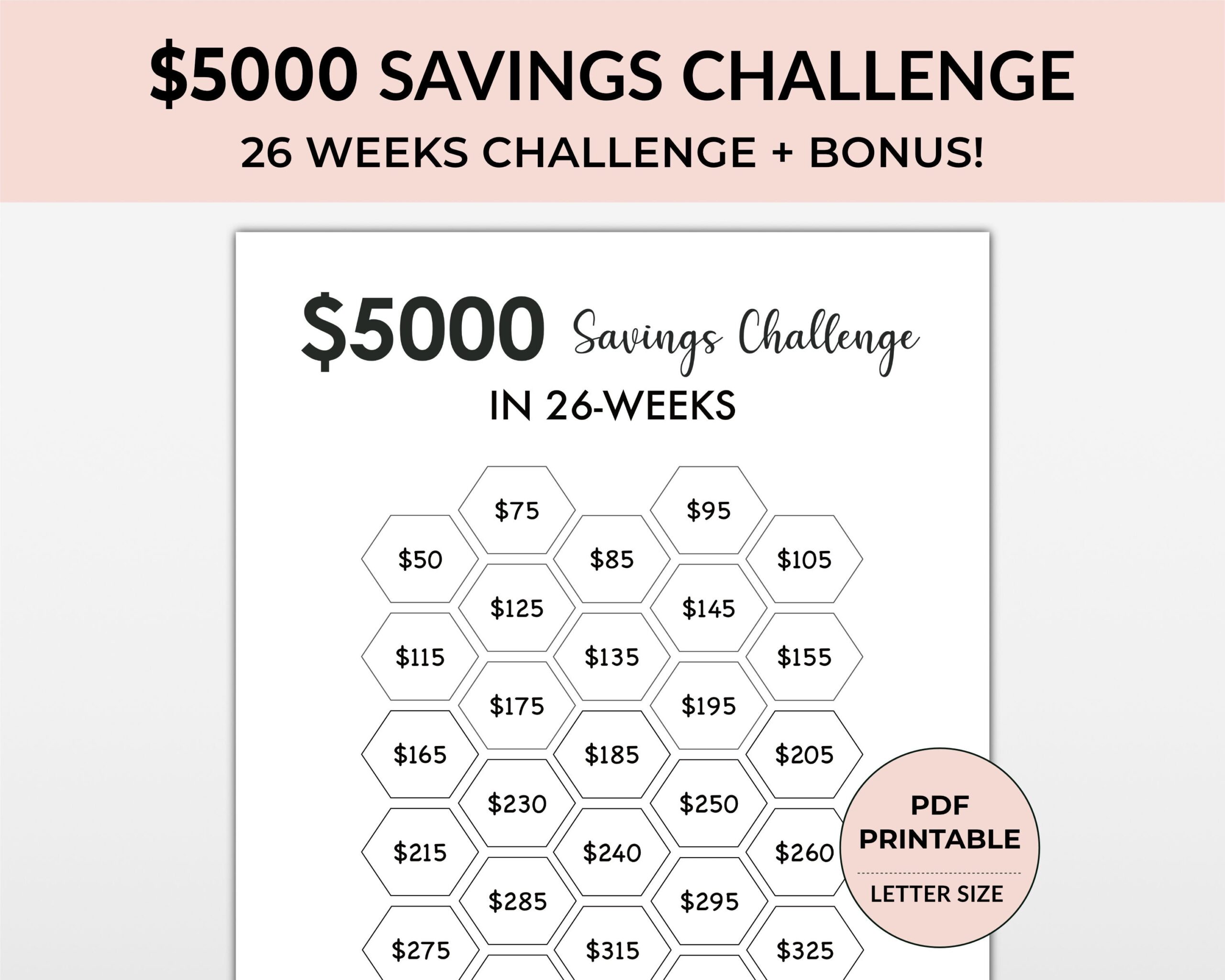 5 000 Money Saving Challenge 5000 Savings Tracker Emergency Fund 