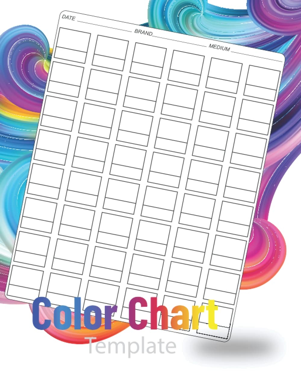 Amazon Color Chart Template 48 Color Swatch page For Record 3600 Different Colors 100 Pages 8 5 x11 one Blank One Full Publishing 