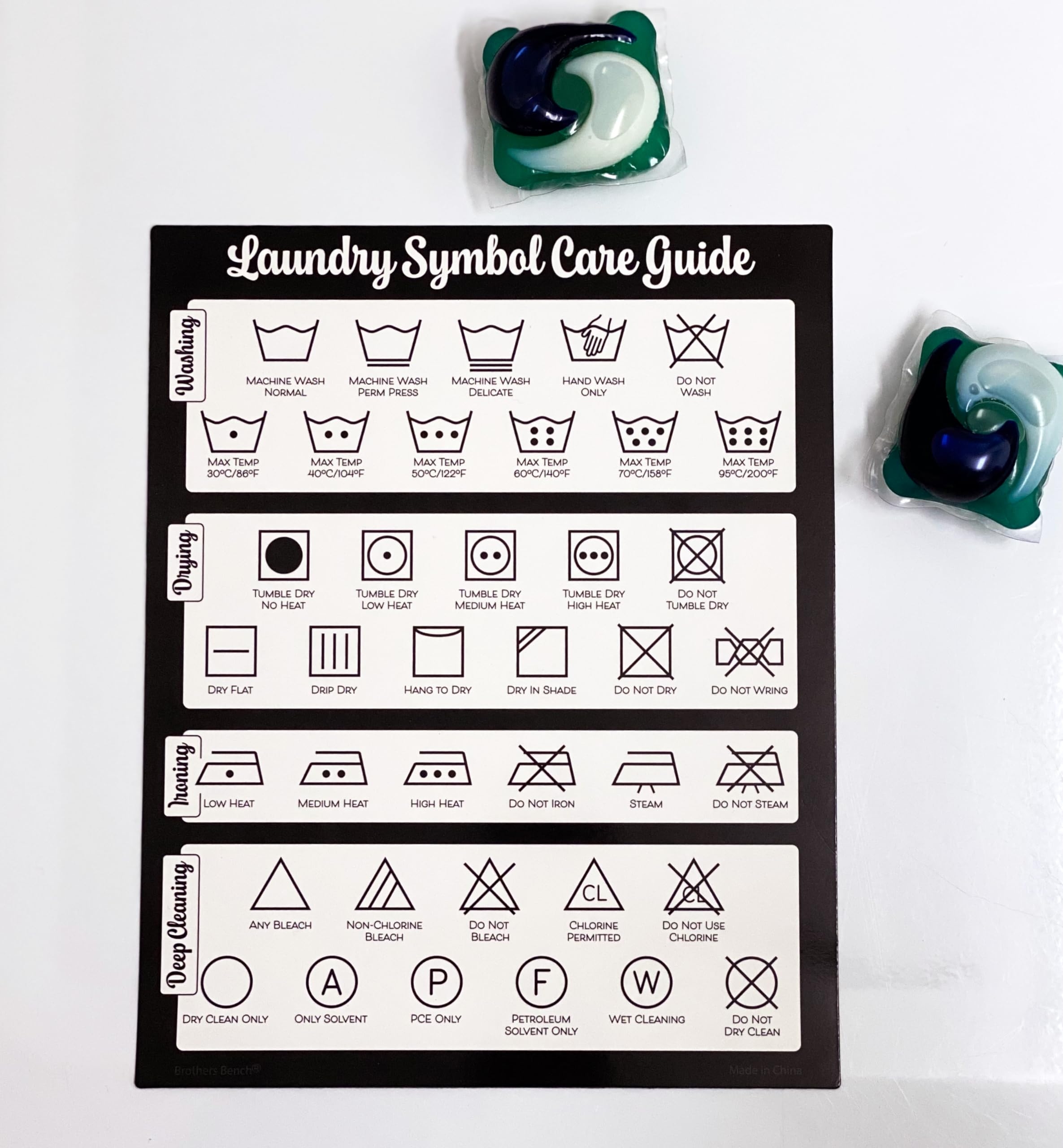 Amazon Farmhouse Laundry Symbols Magnet 8x10 Laundry Symbols Chart 39 Icons For Clothing Care Guide Laundromat Care Symbol Wall Art For Home 