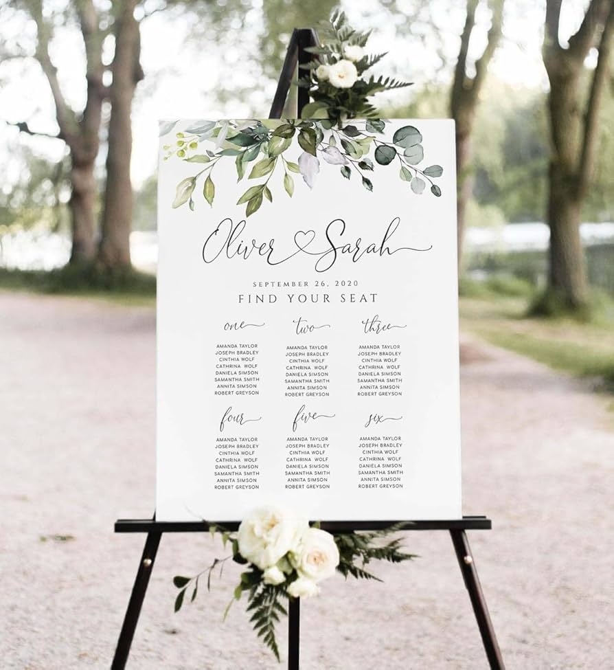 Amazon Personalized Wedding Guest Seating Chart Custom Guest 