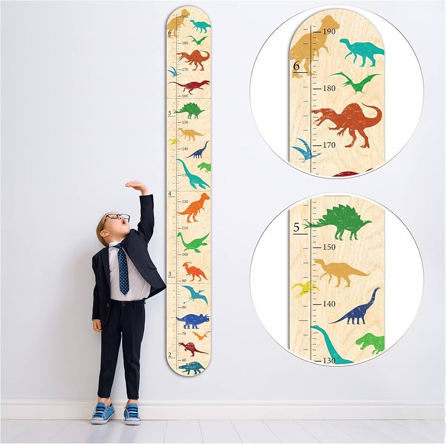 Amazon Wooden Growth Chart For Kids Boys U0026 Girls Dinosaur 