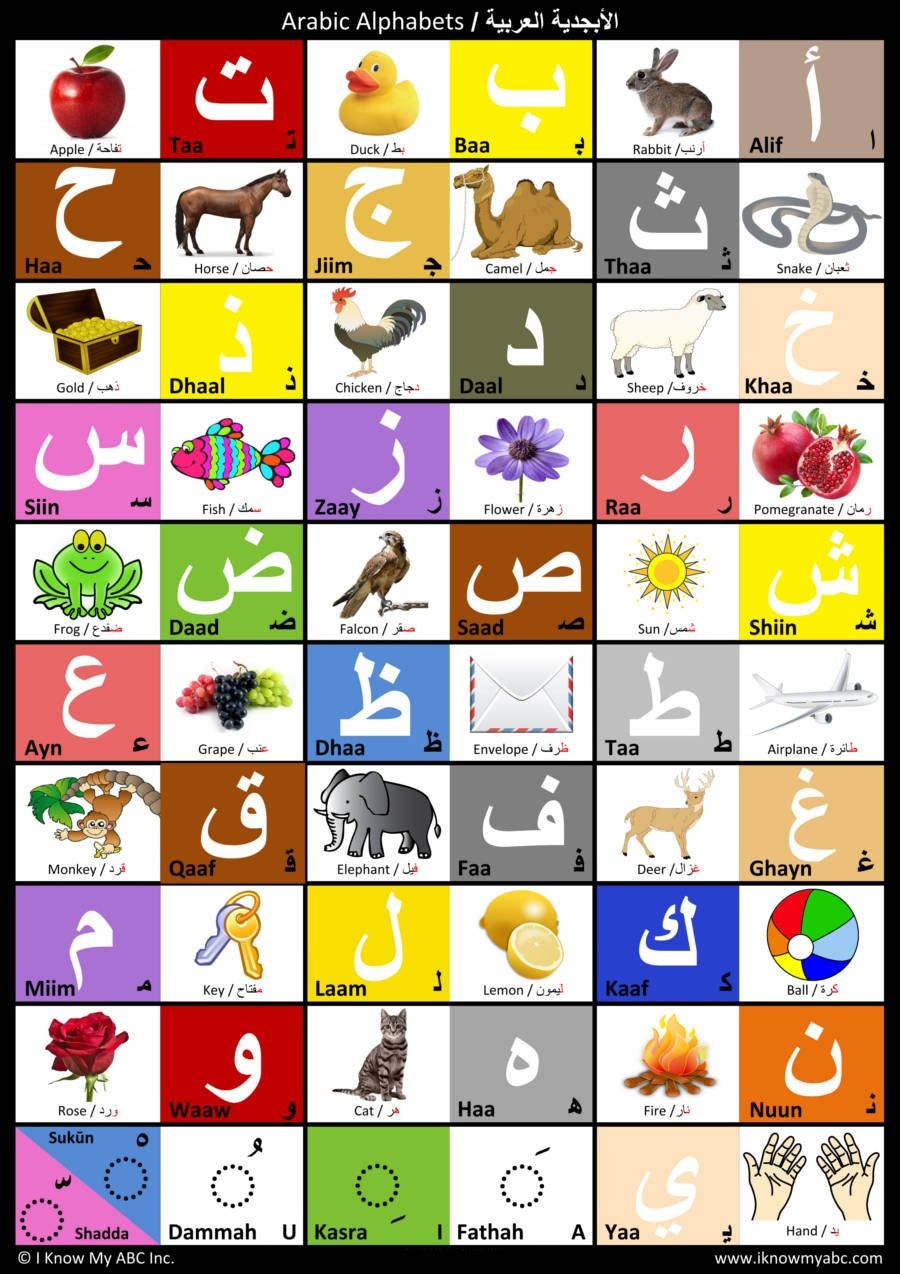 Arabic Alphabet Chart By I Know My ABC 9780997139556 Arabic Alphabet Chart By I Know My ABC 9780997139556
