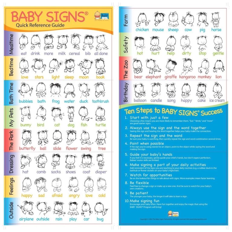 Baby Signs Quick Reference Guide English Edition Etsy