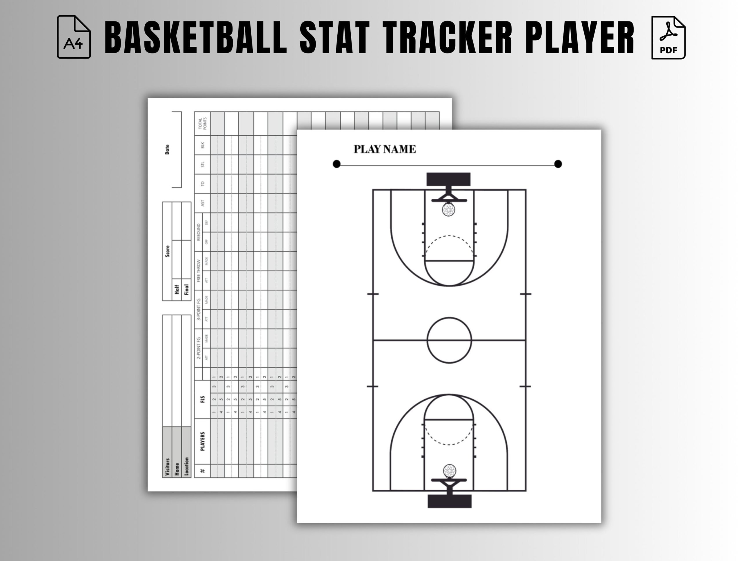 Basketball Stat Tracker Player Basketball Score Card Printable 