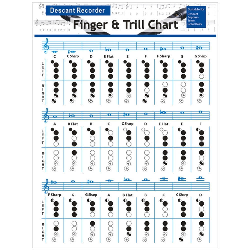 Bass Recorder Chords Finger Chart Recorder Practice Finger Chart Flute Chord Chart Walmart ca