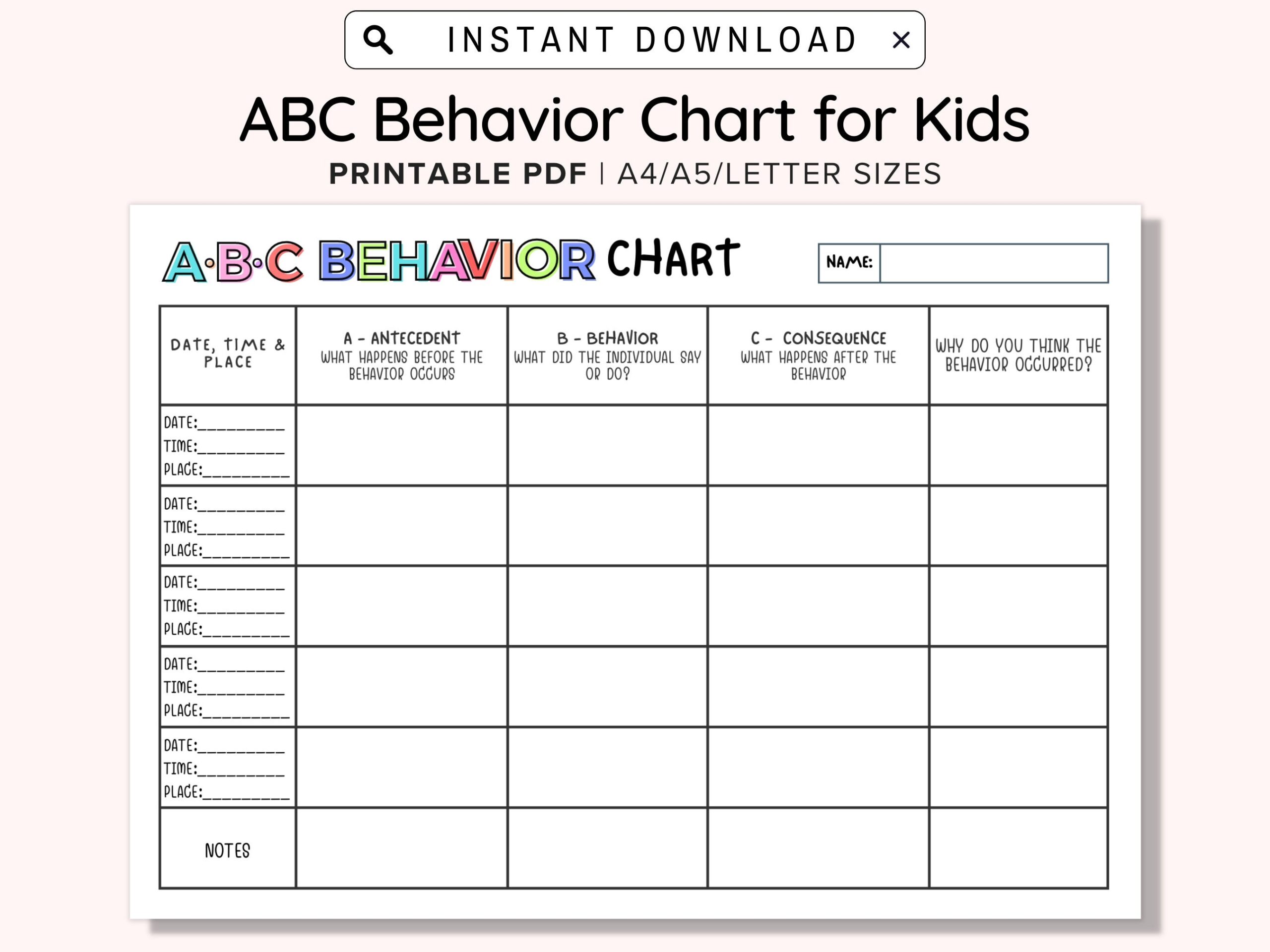 Behavior Chart For Kids Behavior Chart Behavior Reward Chart Behavior Chart For Kids Behavior Chart Behavior Reward Chart