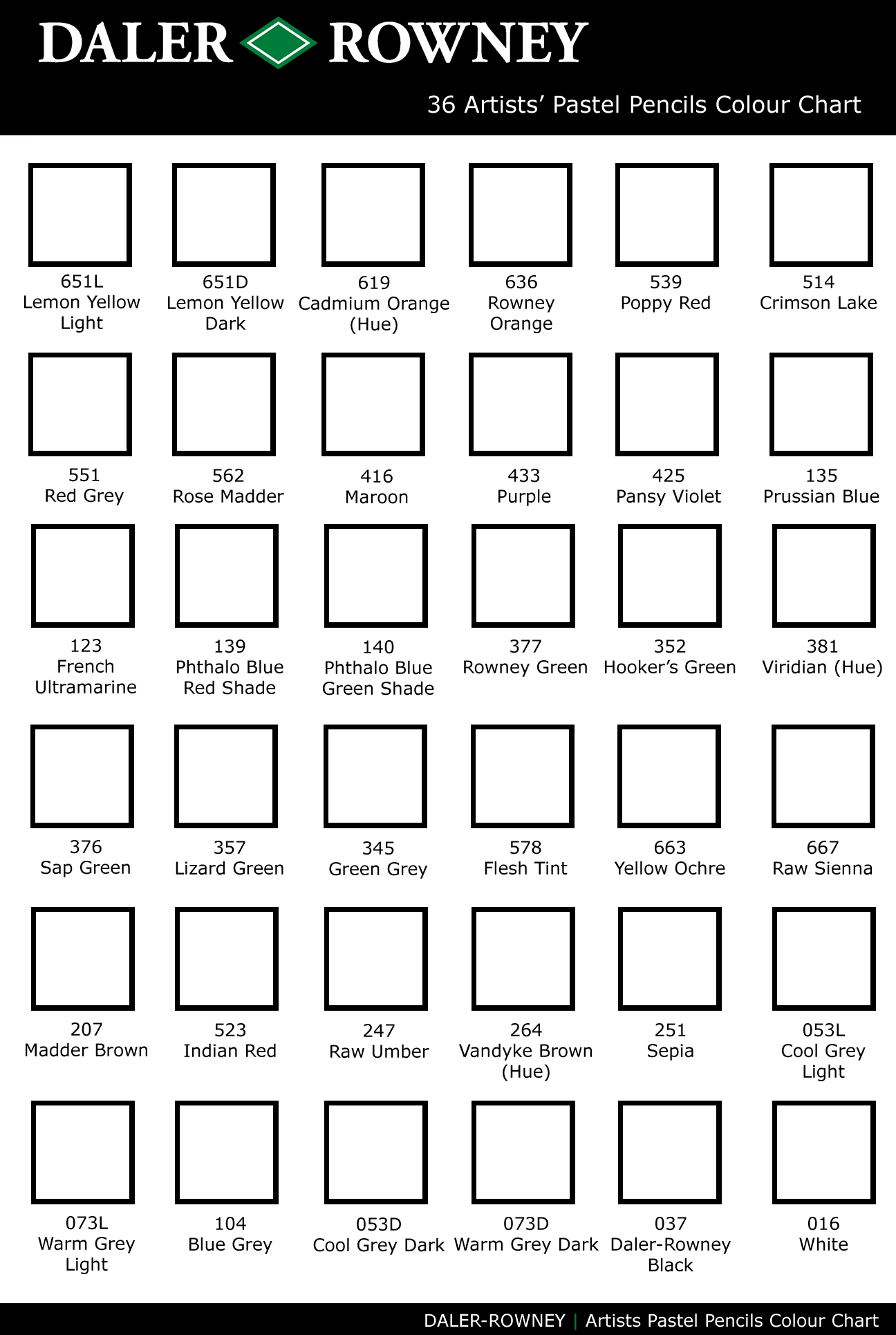 BLANK COLOURED PENCIL COLOUR CHARTS U0026 VALUE SCALES
