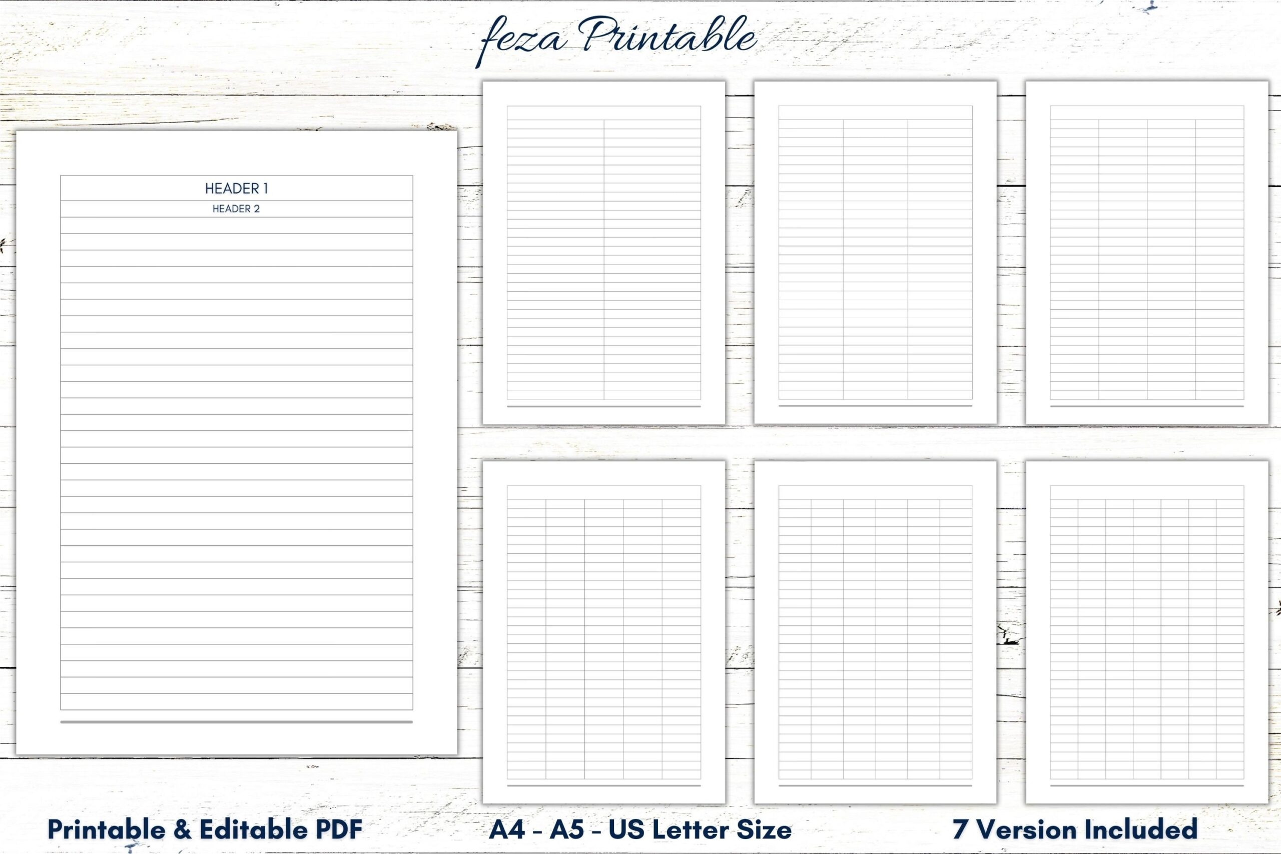 Blank 4 Column Chart Printable