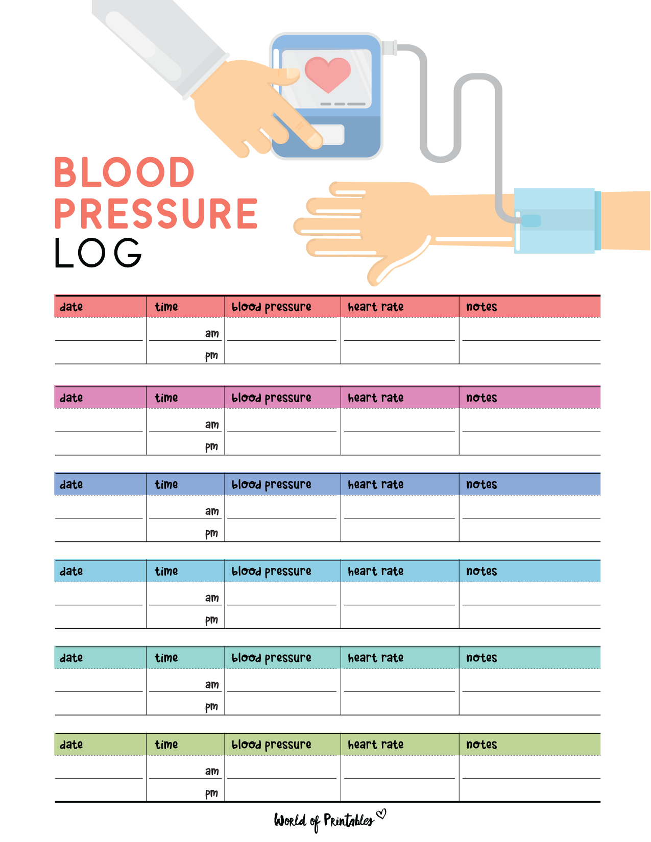 Blood Pressure Trackers World Of Printables