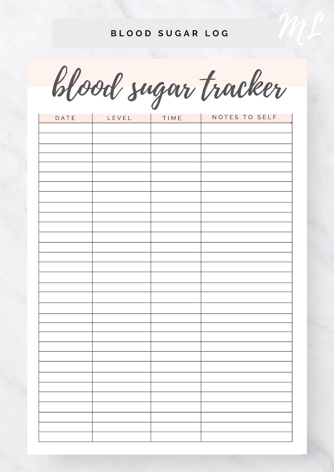 Free Printable Blood Sugar Charts