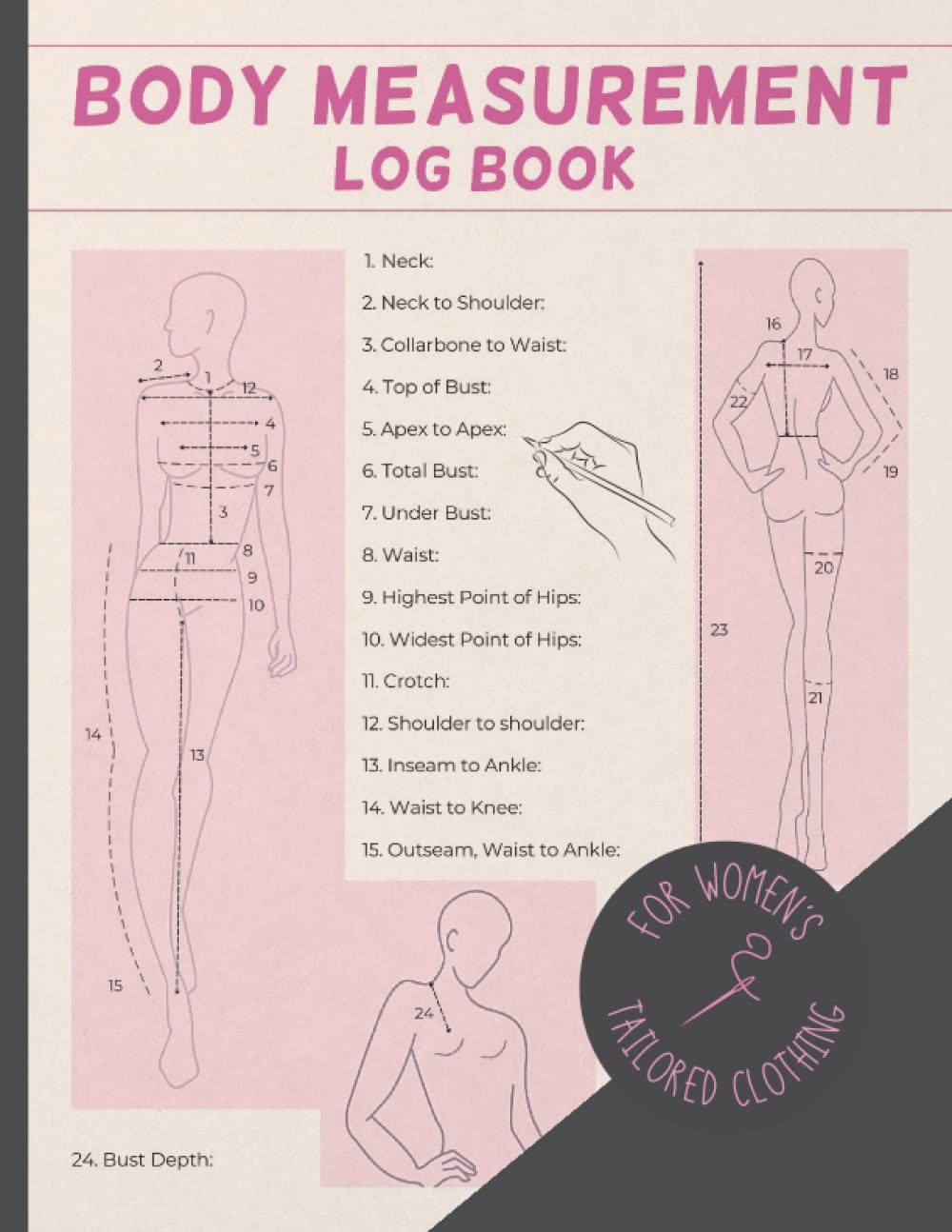 BODY MEASUREMENT LOG BOOK FOR WOMEN S TAILORED CLOTHING Tailoring Journal For Custom Tailored U0026 Made To Order Garments Gifts For Tailors Sewers 