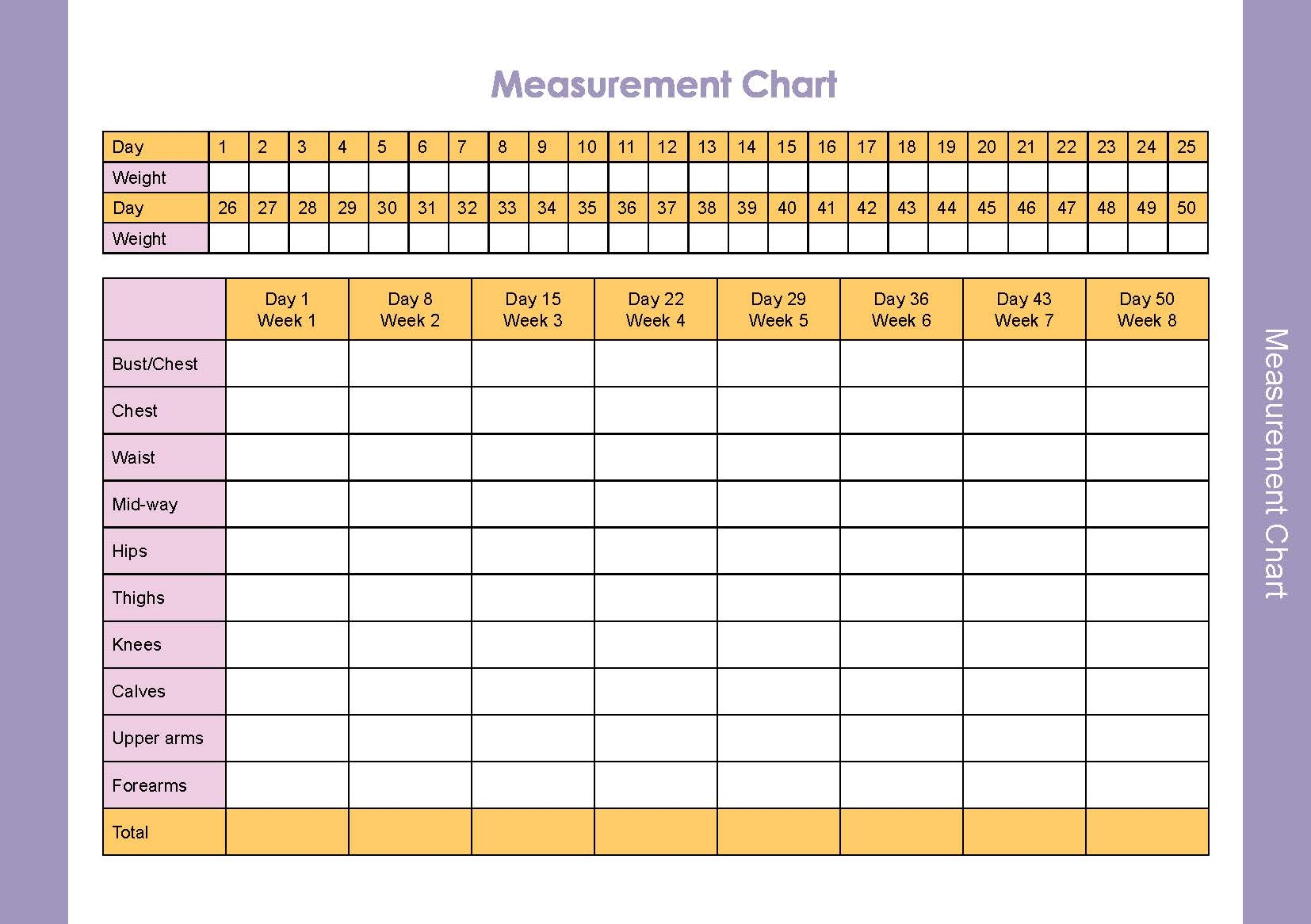 Printable Body Measurement Chart
