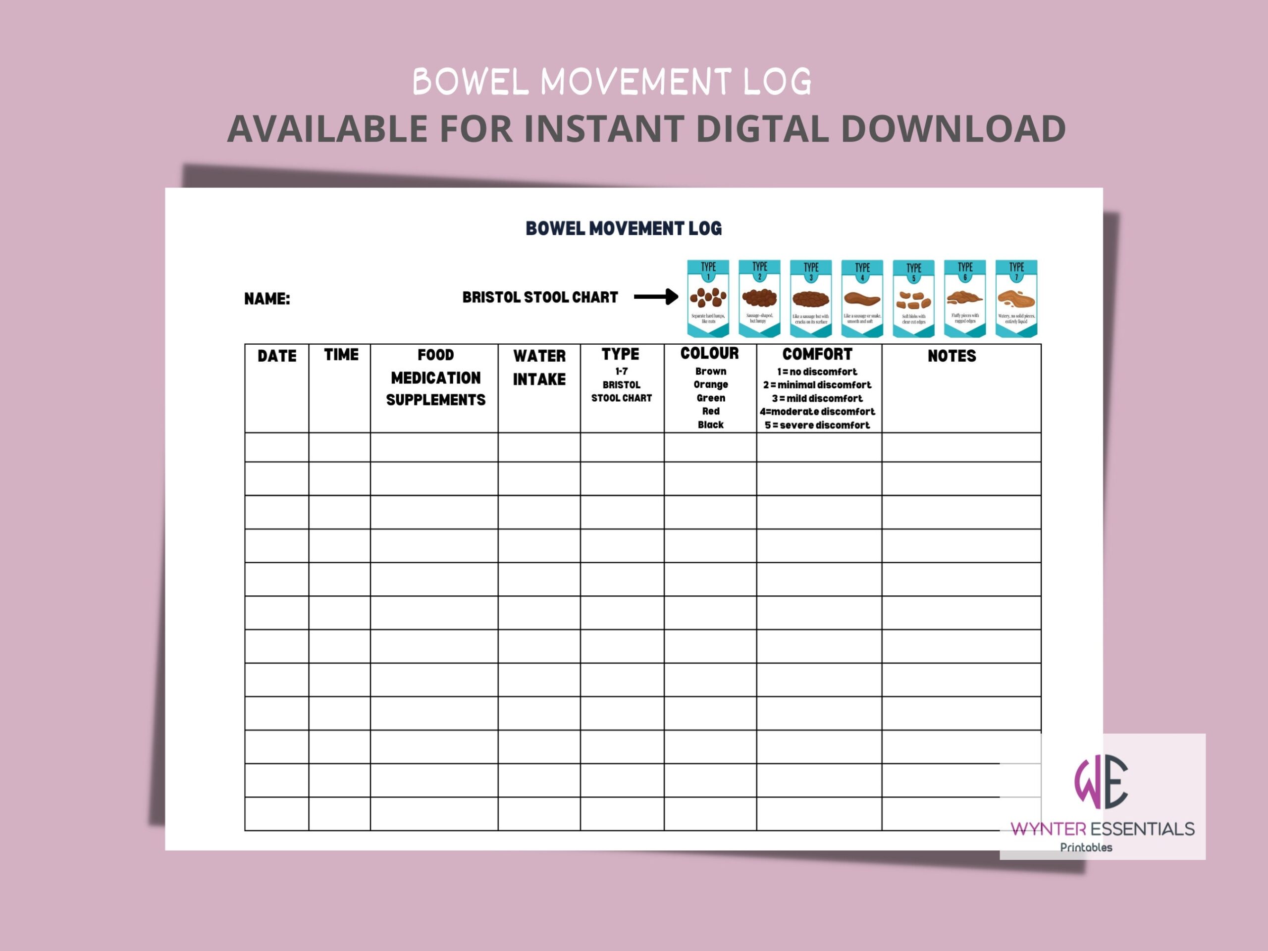 Free Printable Bristol Stool Chart