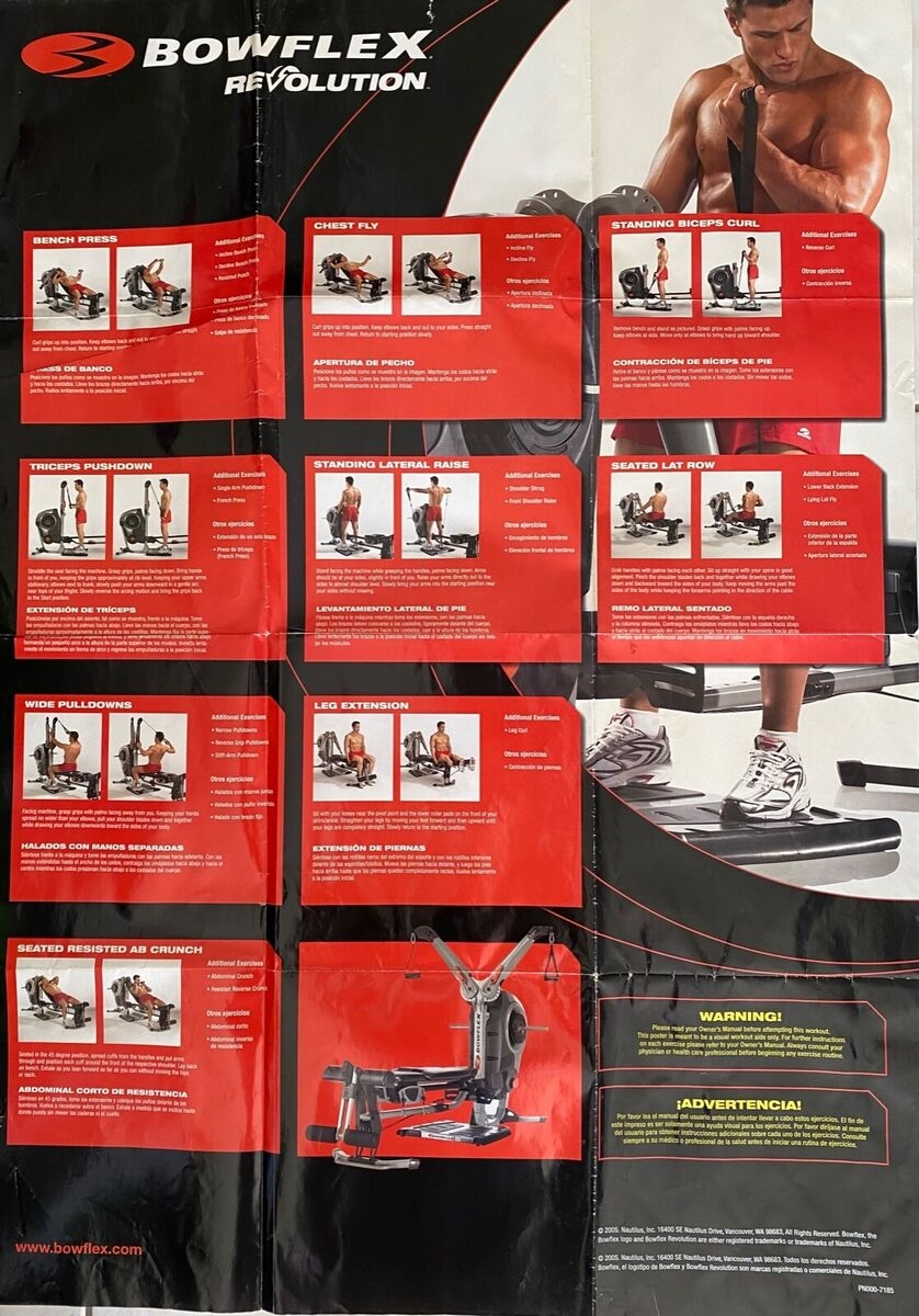 Bowflex Revolution Home Gym Plus Accessory Rack Manuals U0026 Exercise Wall Poster 708447505149 EBay