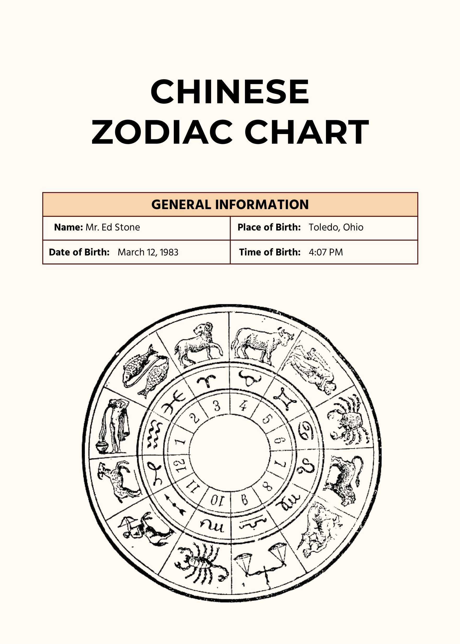 Chinese Zodiac Chart Template In Illustrator PDF Download Template Chinese Zodiac Chart Template In Illustrator PDF Download Template