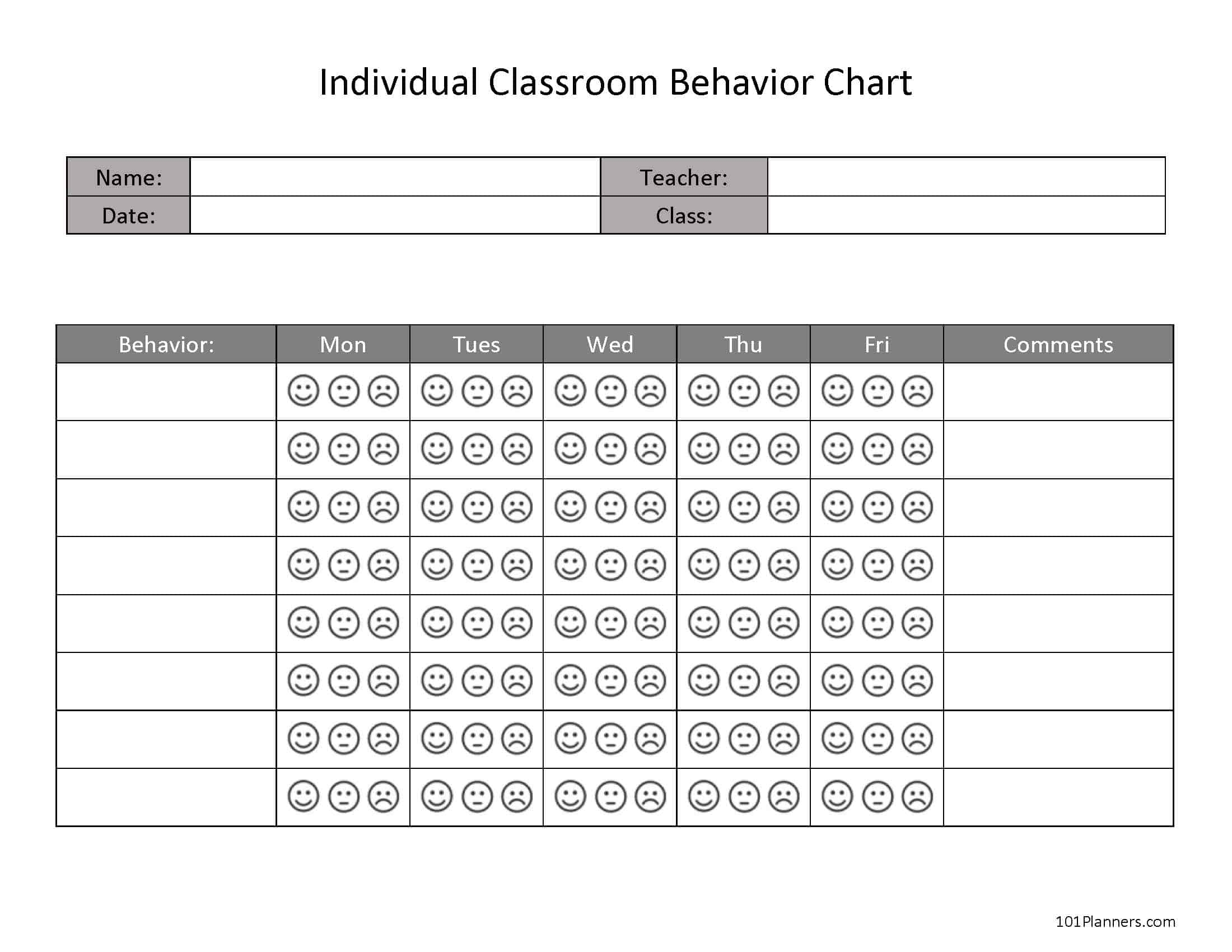 Classroom Behavior Chart Classroom Behavior Chart