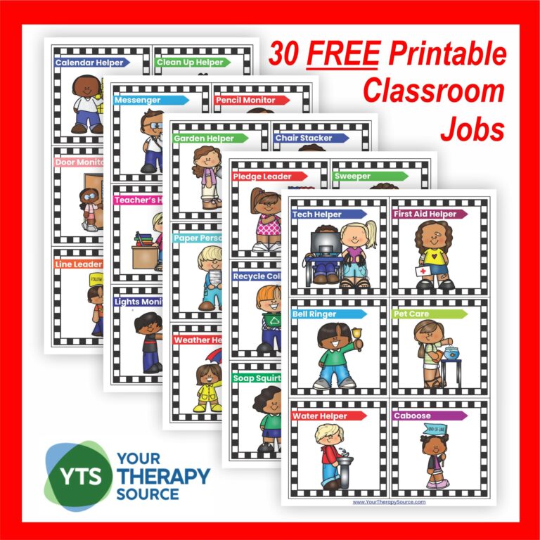 CLASSROOM JOB IDEAS Your Therapy Source