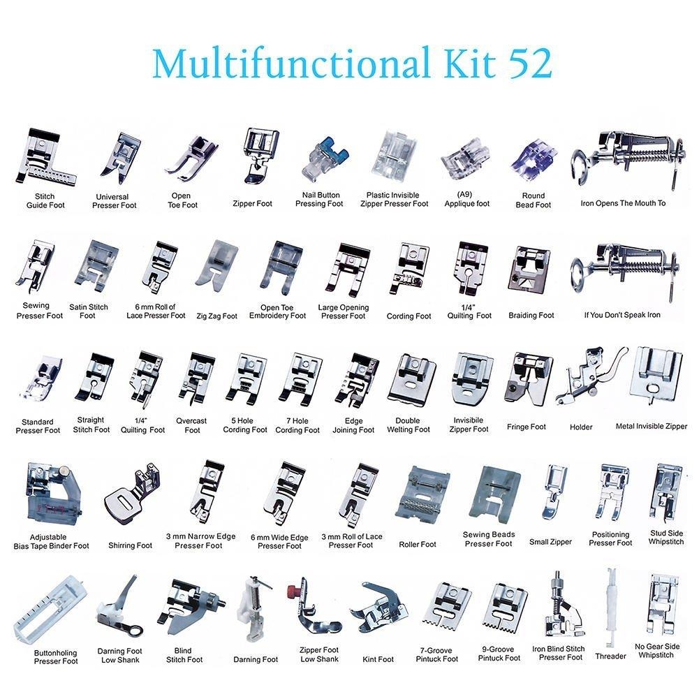 CraftsCapitol Premium Master Sewing Machine Presser Foot Set 52PCS 