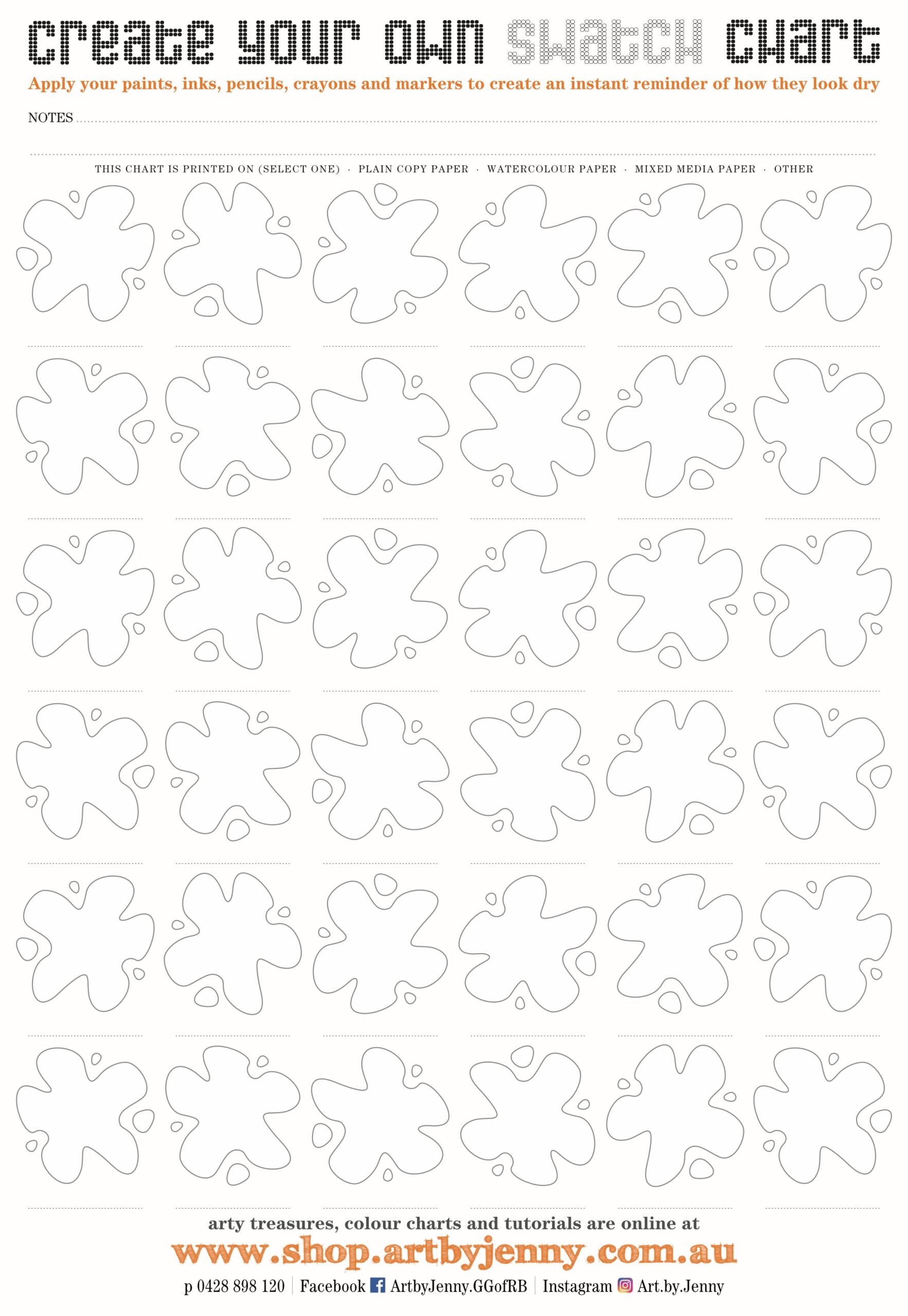 Printable Color Swatch Chart