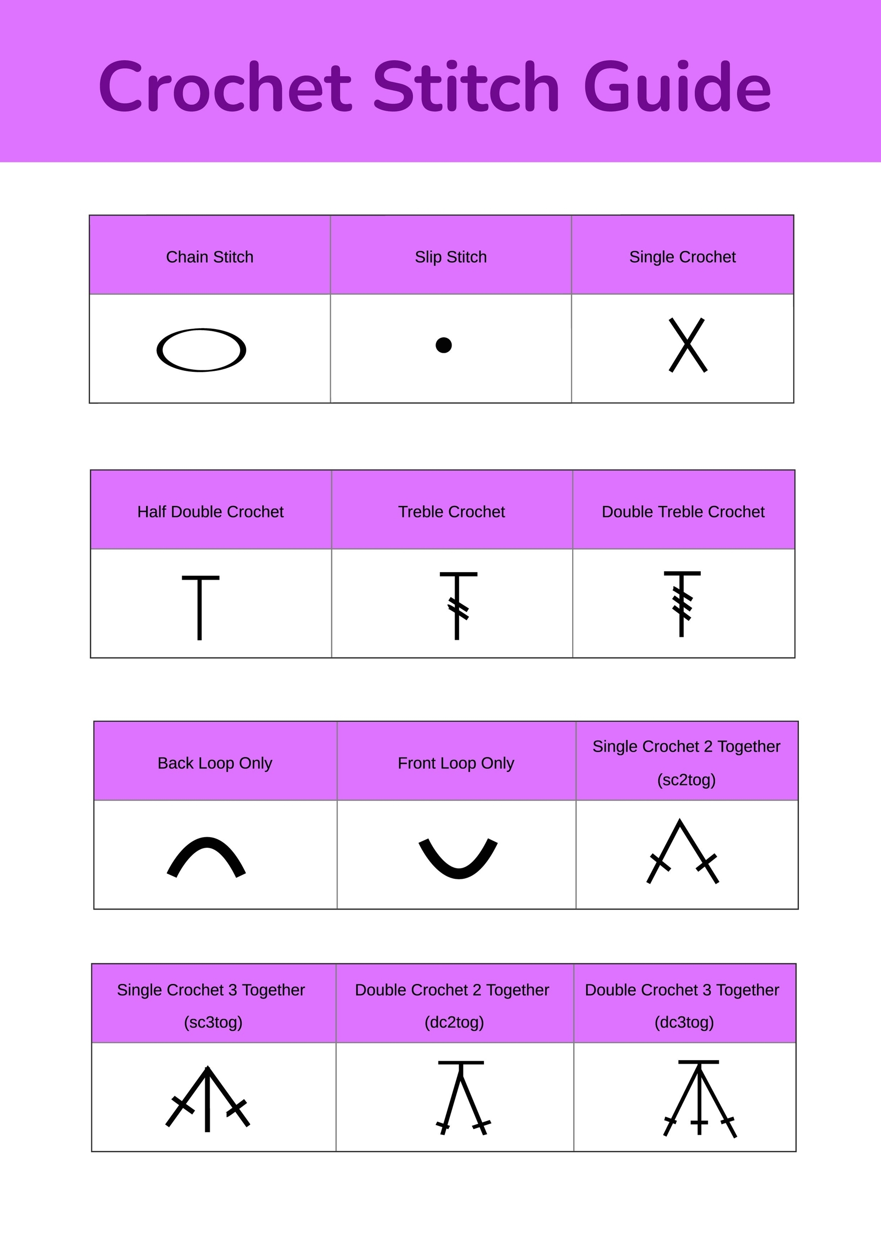 Crochet Chart In Illustrator PDF Download Template