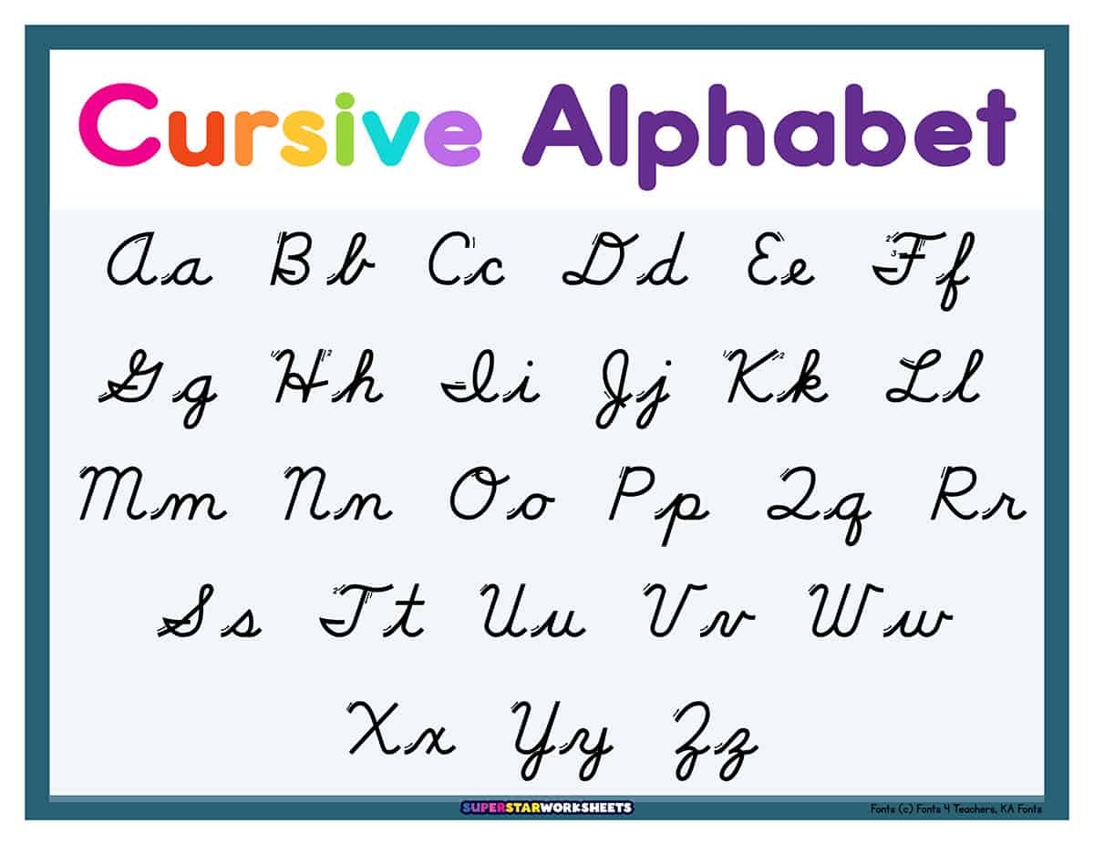 Cursive Alphabet Superstar Worksheets