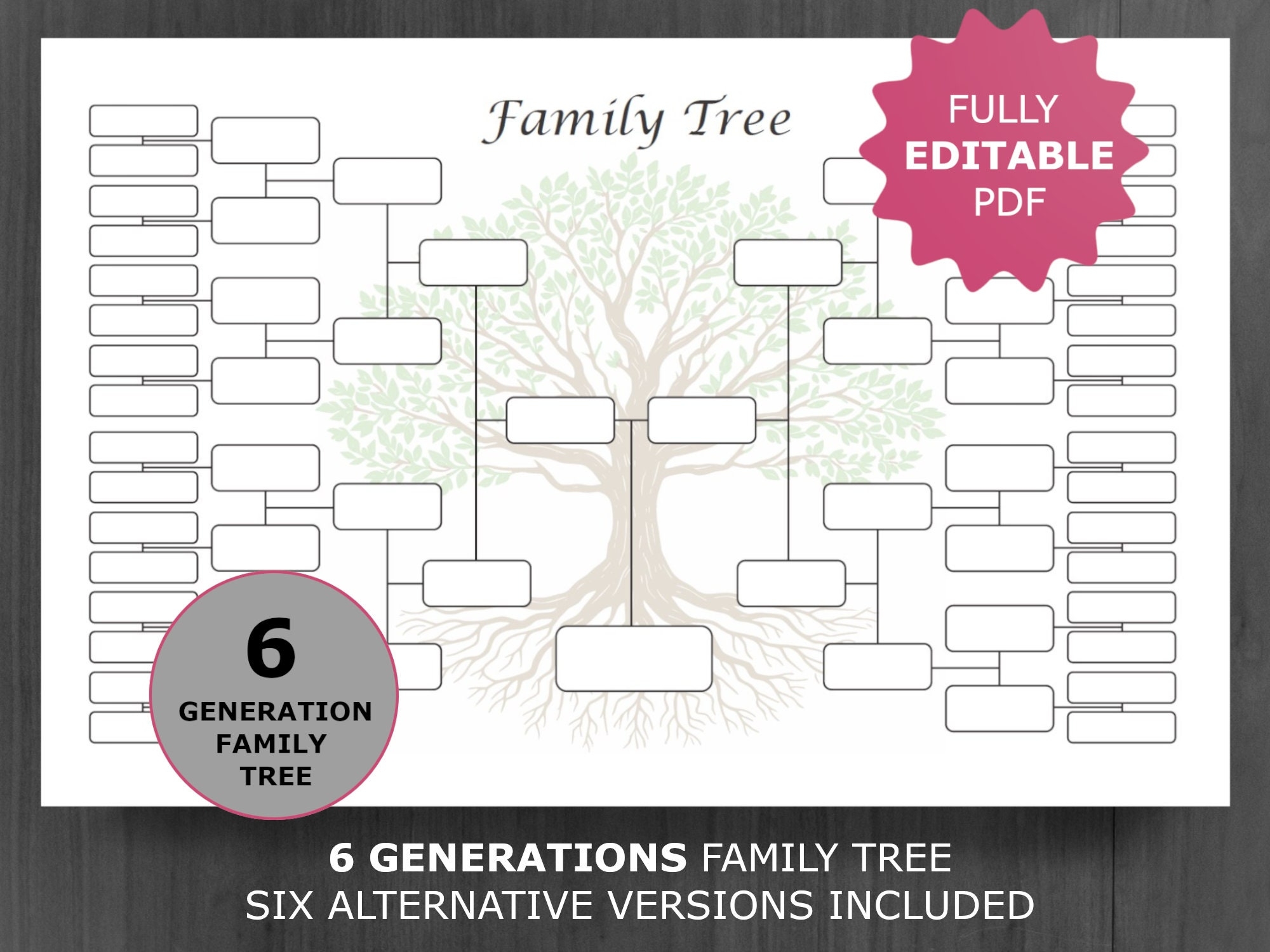 Family Tree Chart 6 Generations Printable And Editable Family Tree Template Digital Ancestor pedigree Chart Ancestral Genealogy Template Etsy Family Tree Chart 6 Generations Printable And Editable Family Tree Template Digital Ancestor pedigree Chart Ancestral Genealogy Template Etsy