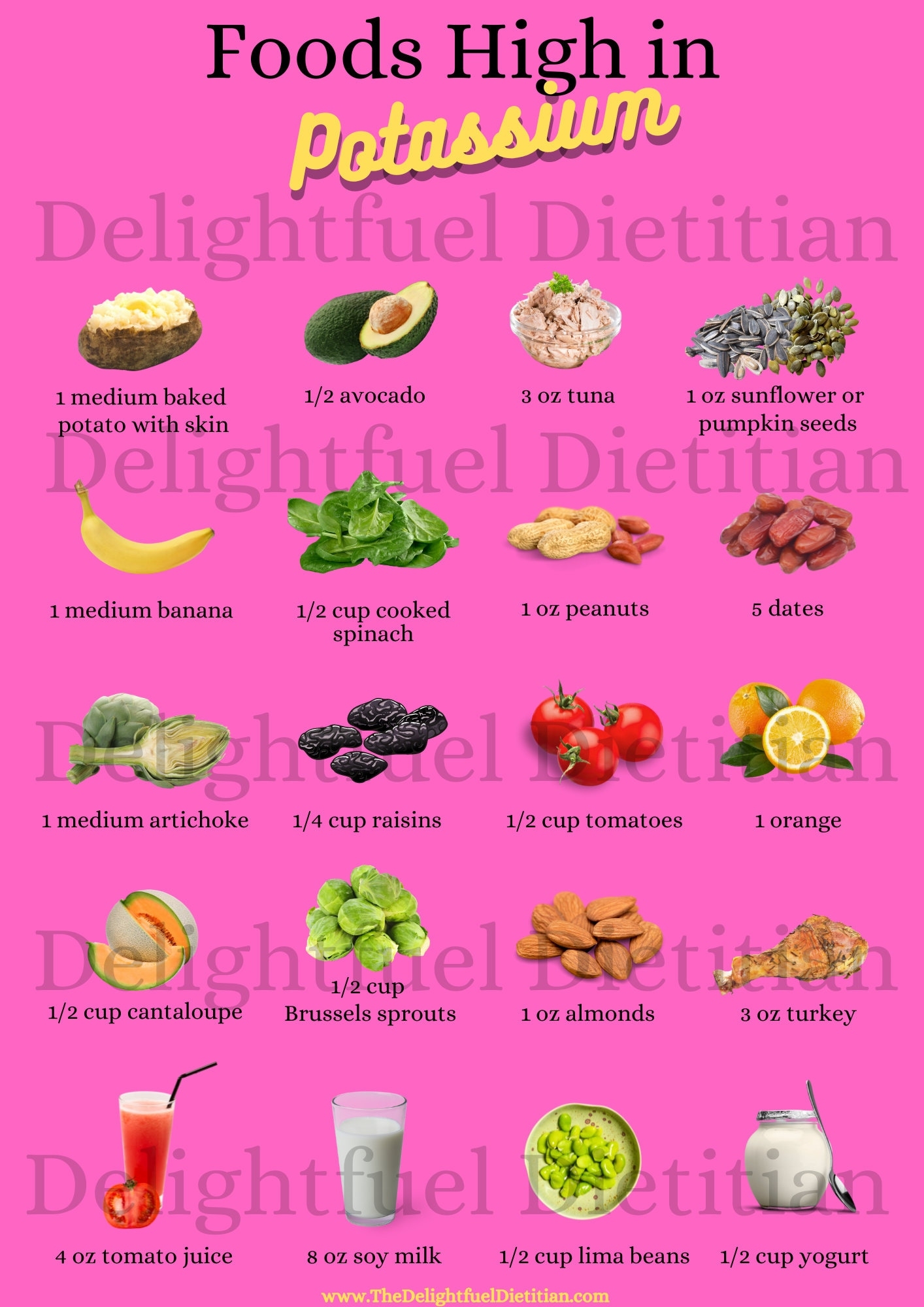 Foods High In Potassium List Worksheets Library