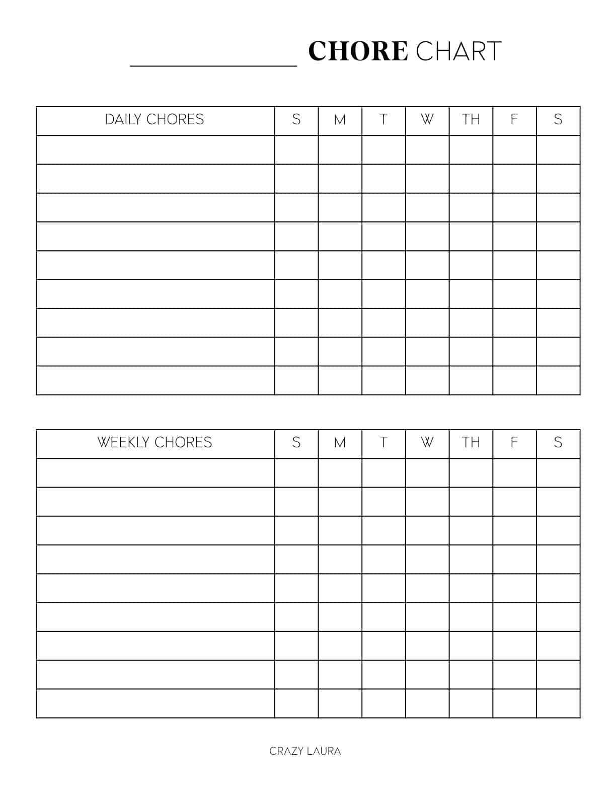 Pdf Free Printable Chore Charts Pdf Free Printable Chore Charts