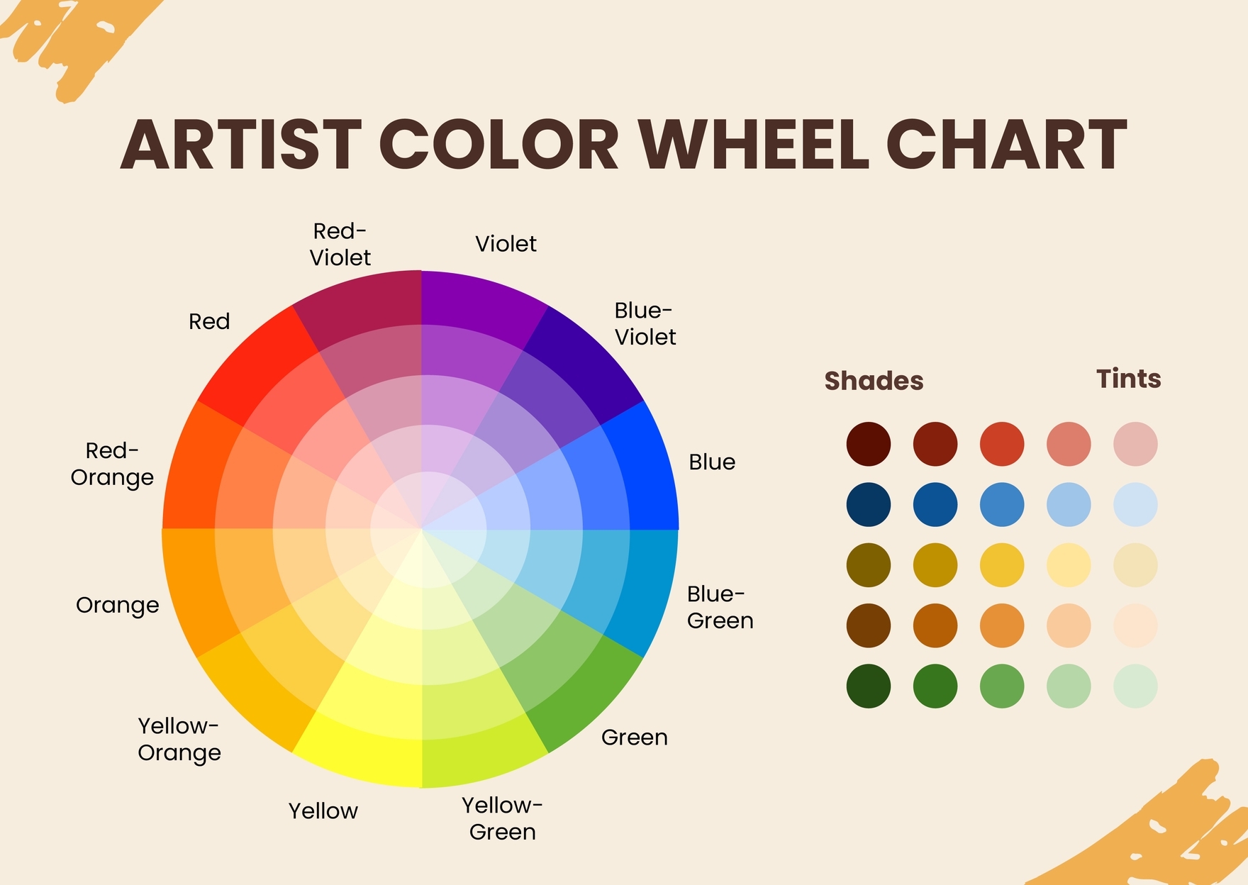 Printable Color Wheel Chart