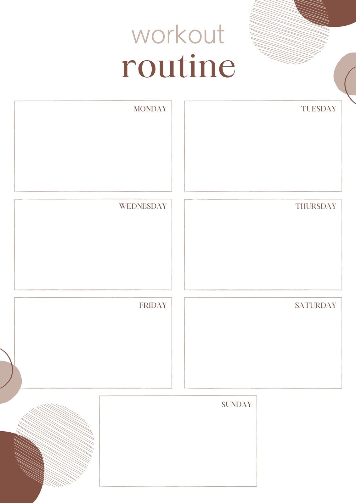 Free Custom Printable Workout Planner Templates Online Canva