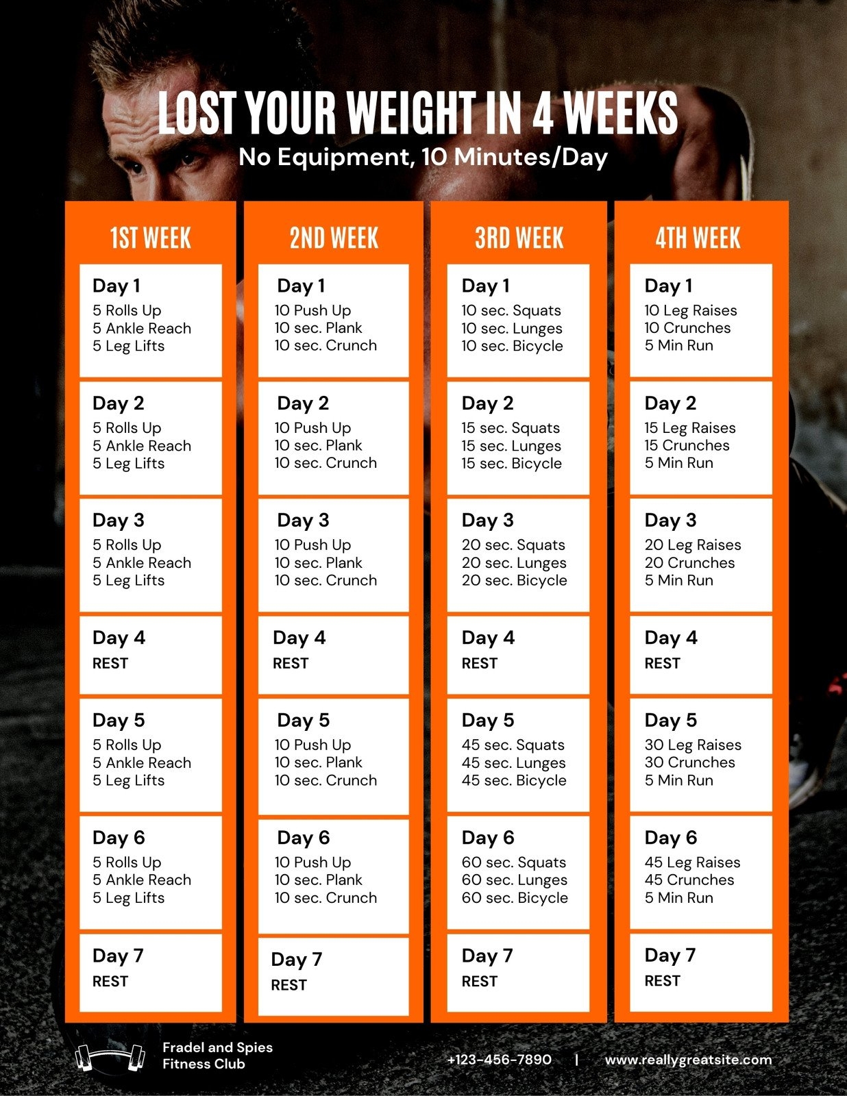 Free Custom Printable Workout Planner Templates Online Canva