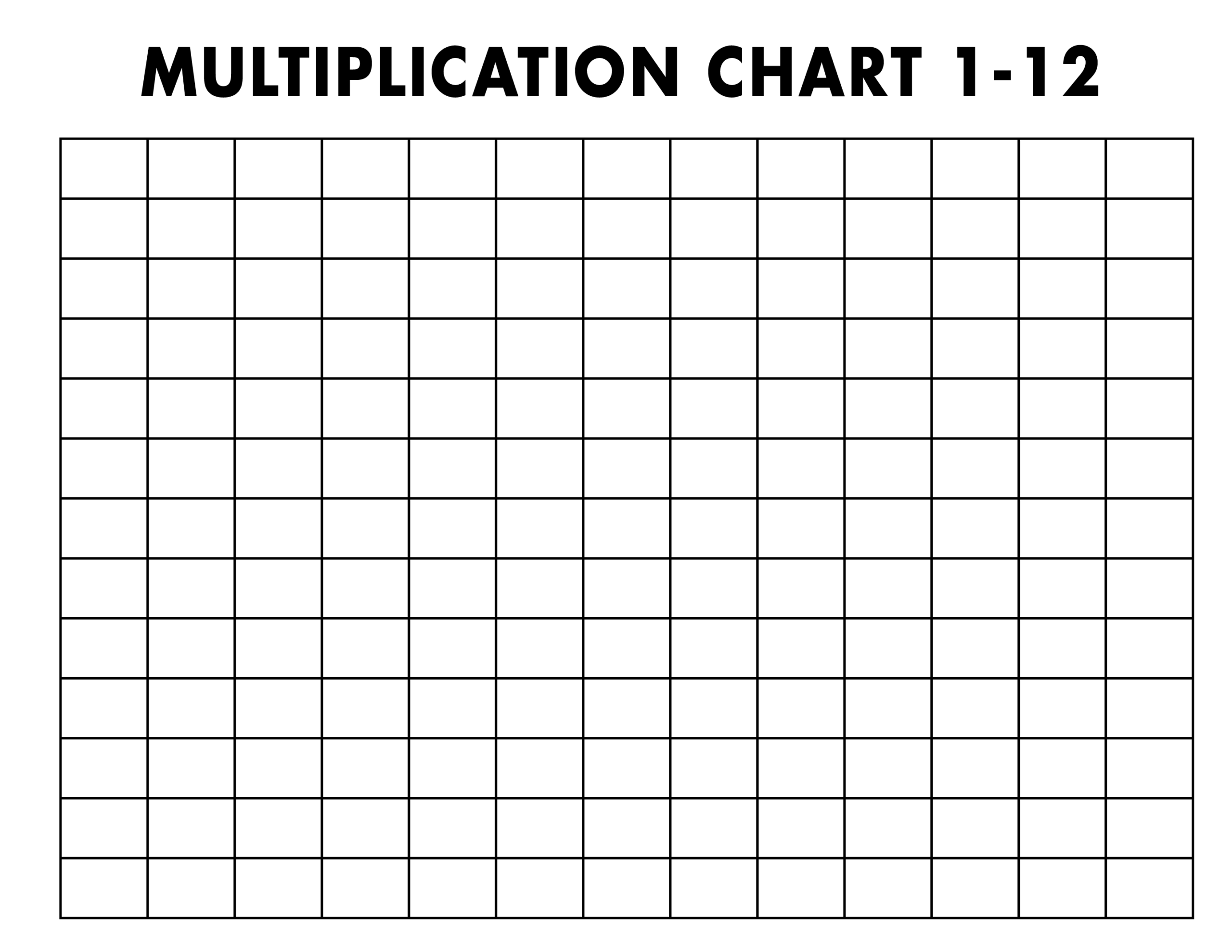 Free Printable Blank Multiplication Chart