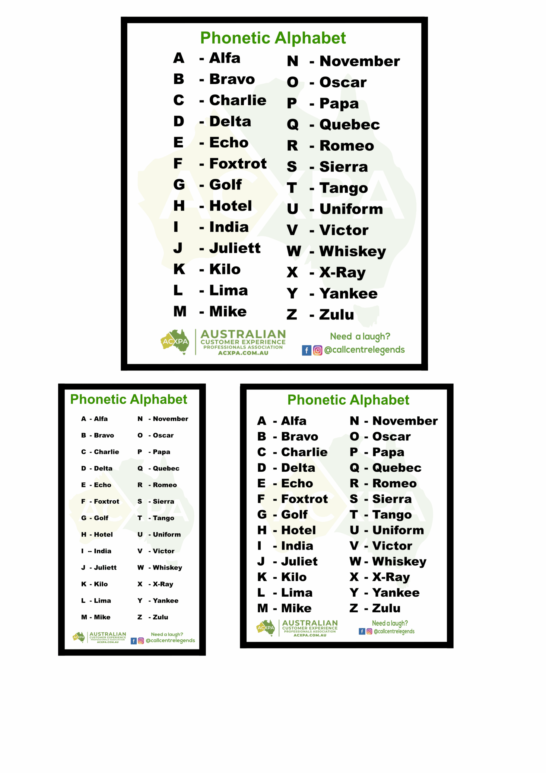 Free Phonetic Alphabet Chart NATO Army Letters Alphabet Worksheets Library