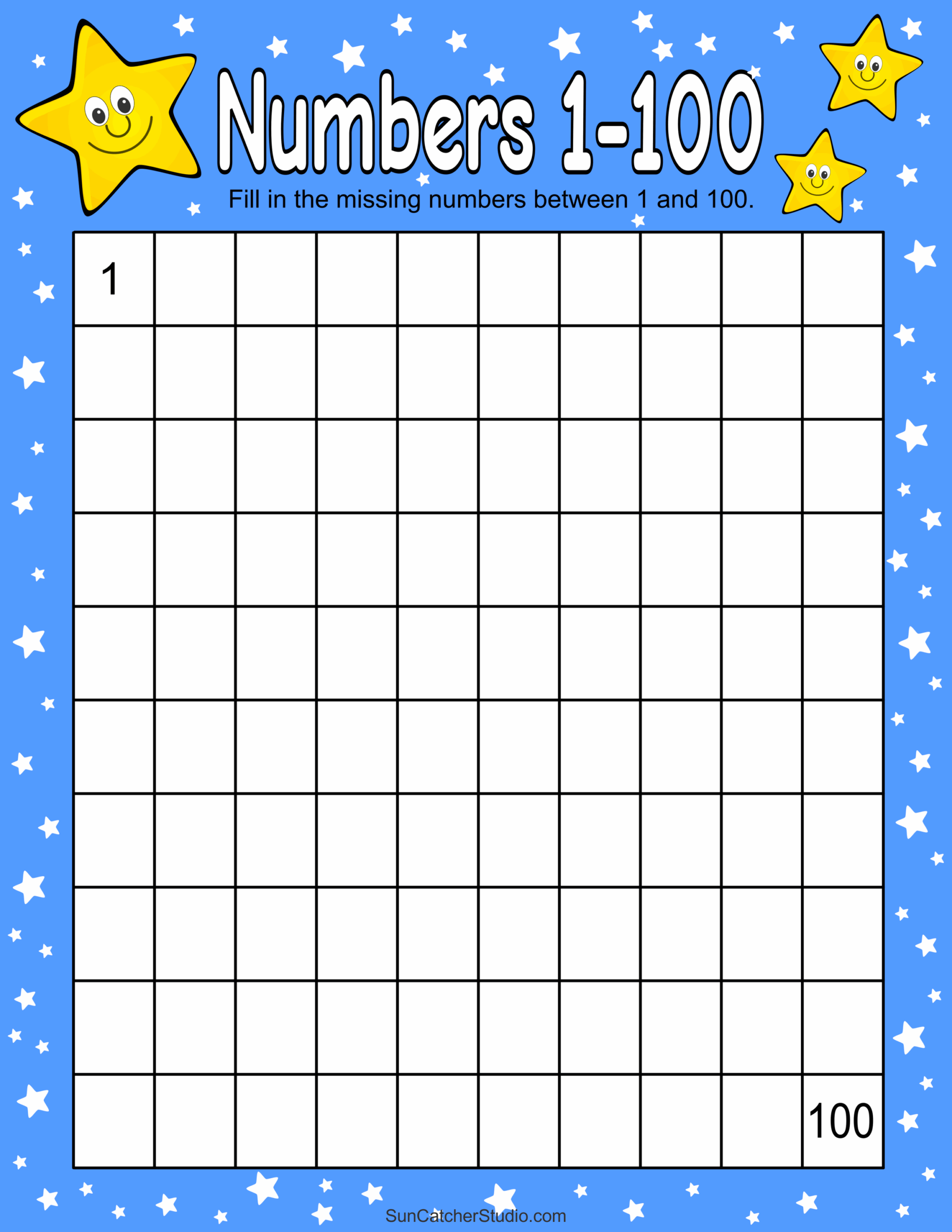 Printable 1-100 Chart Printable 1-100 Chart