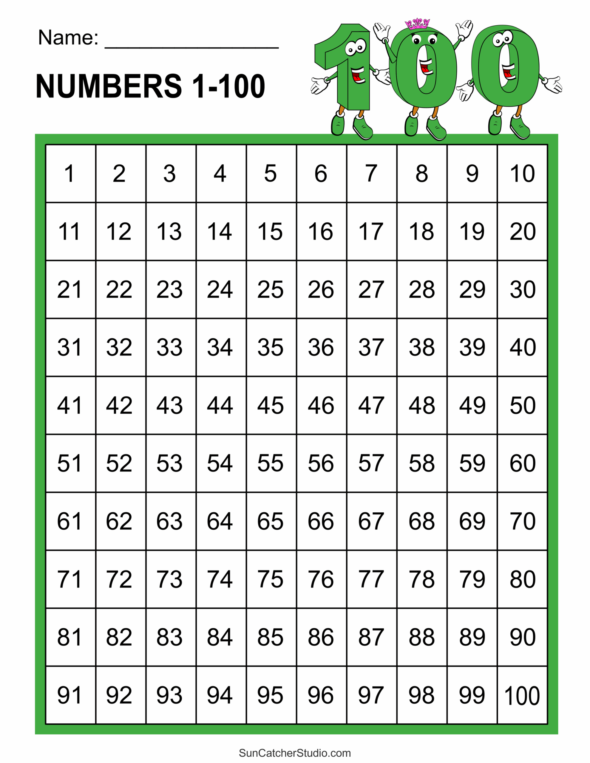 Free Printable Hundreds Charts Numbers 1 To 100 Free Printables Monograms Design Tools Patterns U0026 DIY Projects