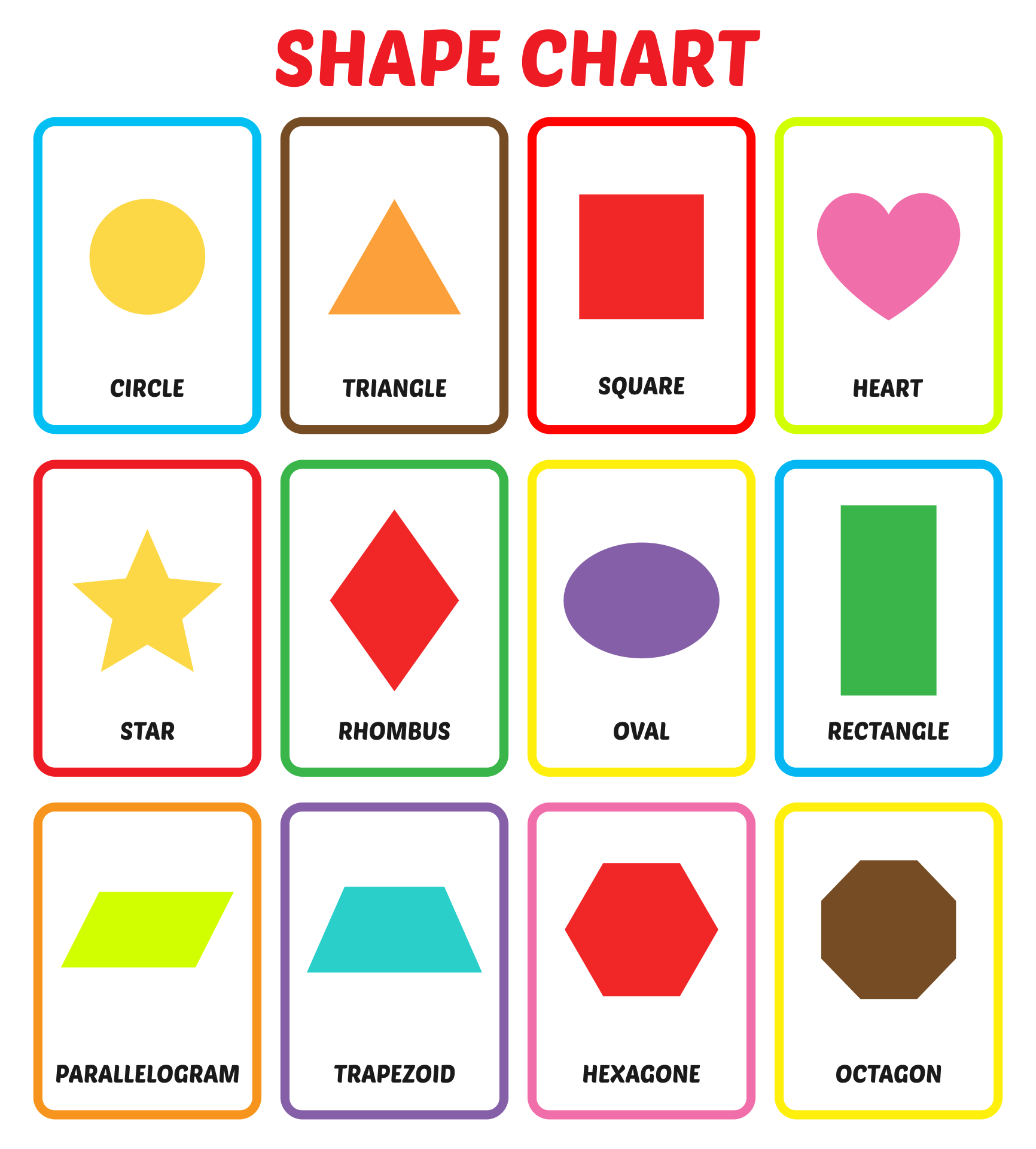 Free Printable Shapes Chart 2D Shapes Freebie Finding Mom Worksheets Library