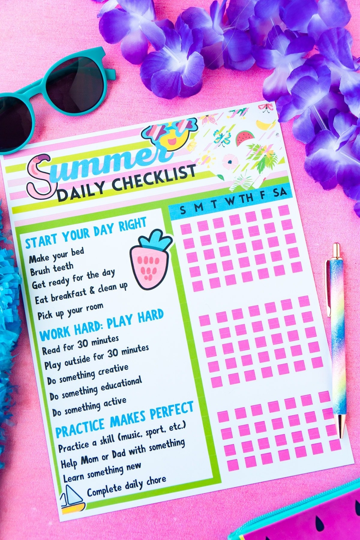 Free Printable Summer Chore Chart 6 Versions Play Party Plan Free Printable Summer Chore Chart 6 Versions Play Party Plan