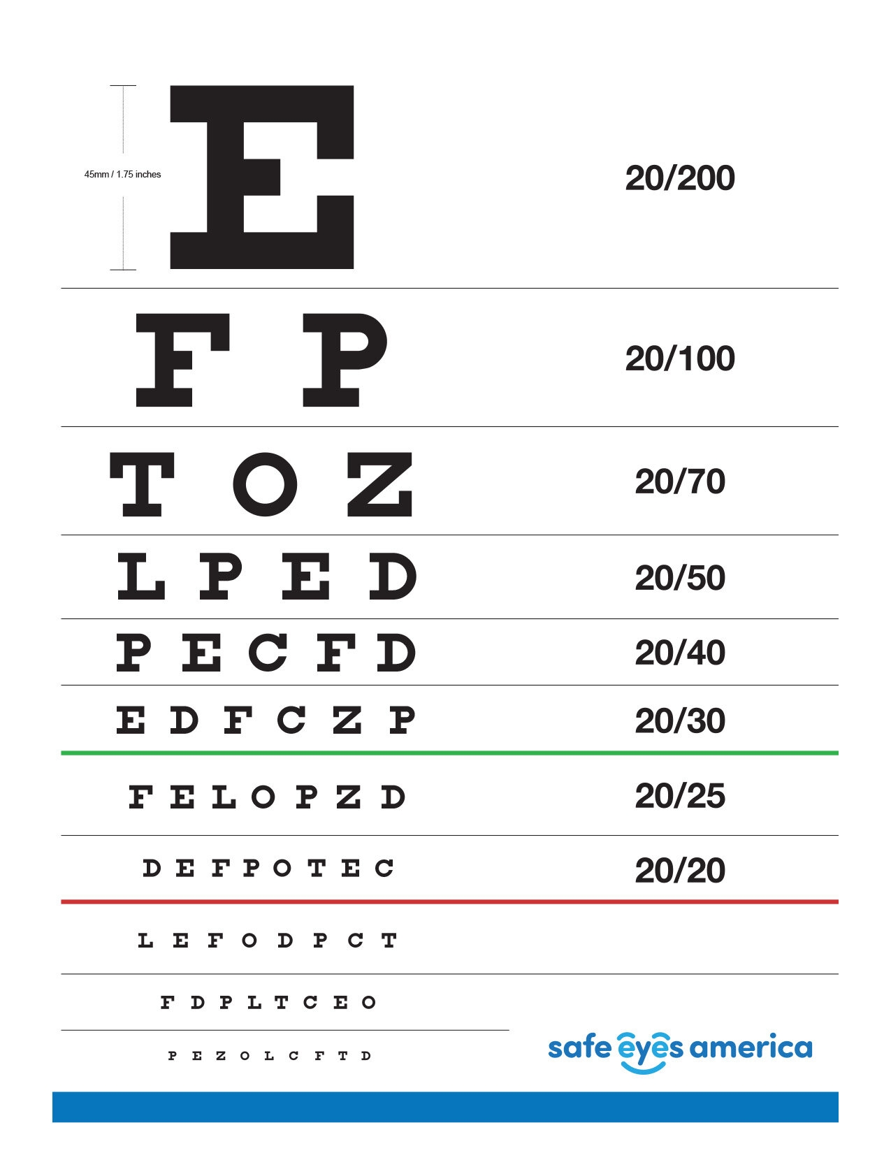 Home Eye Test Safe Eyes America Worksheets Library