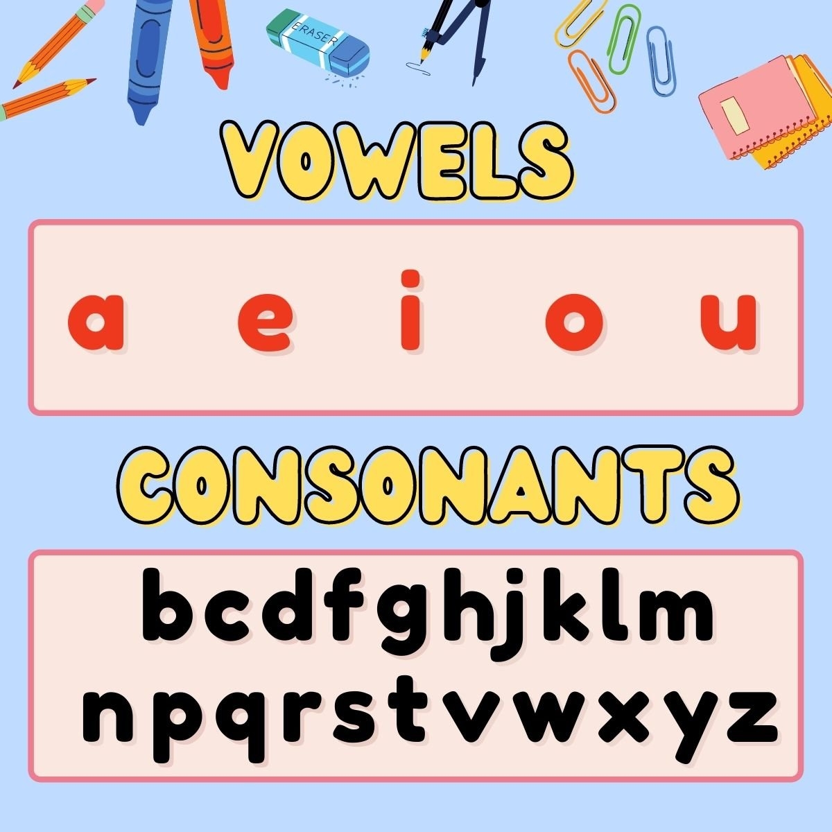 Vowels Chart Printable