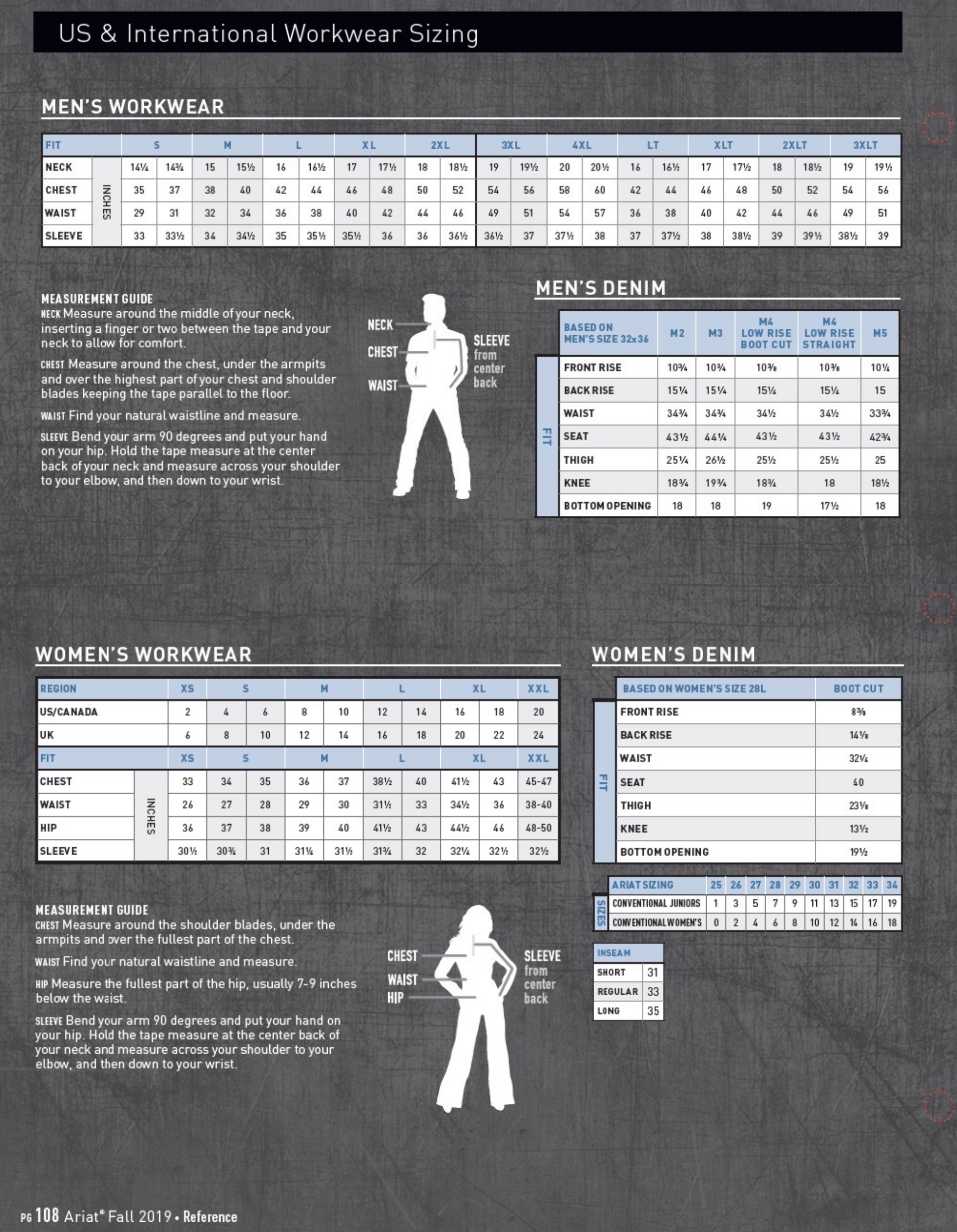 Ariat Printable Size Chart