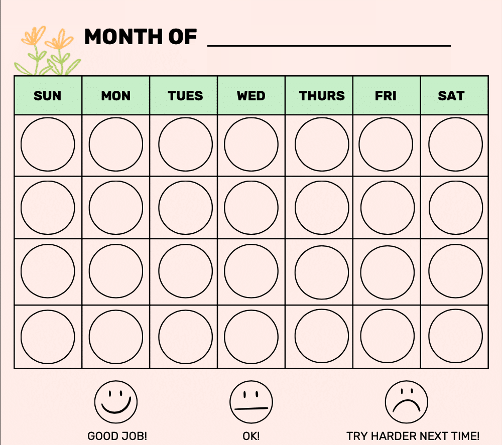 Monthly Behavior Chart Free Printable Goally Monthly Behavior Chart Free Printable Goally