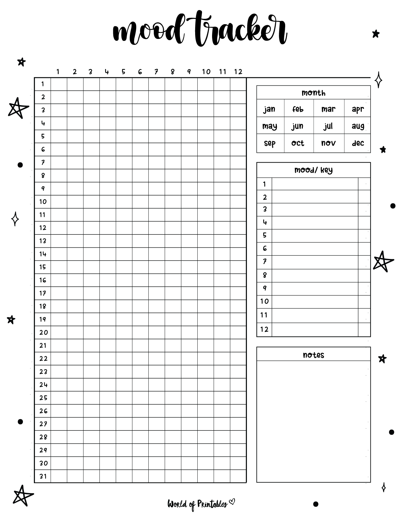 Mood Trackers 16 Free Printable Templates World Of Printables