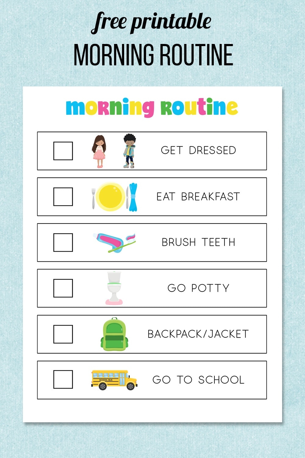 Free Printable Routine Charts Free Printable Routine Charts