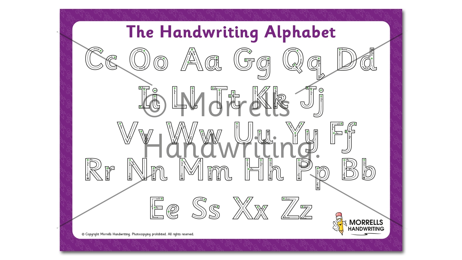 Morrells Alphabet Instruction Chart Morrells Handwriting