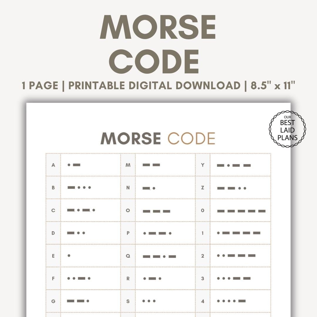 Morse Code Printable Chart